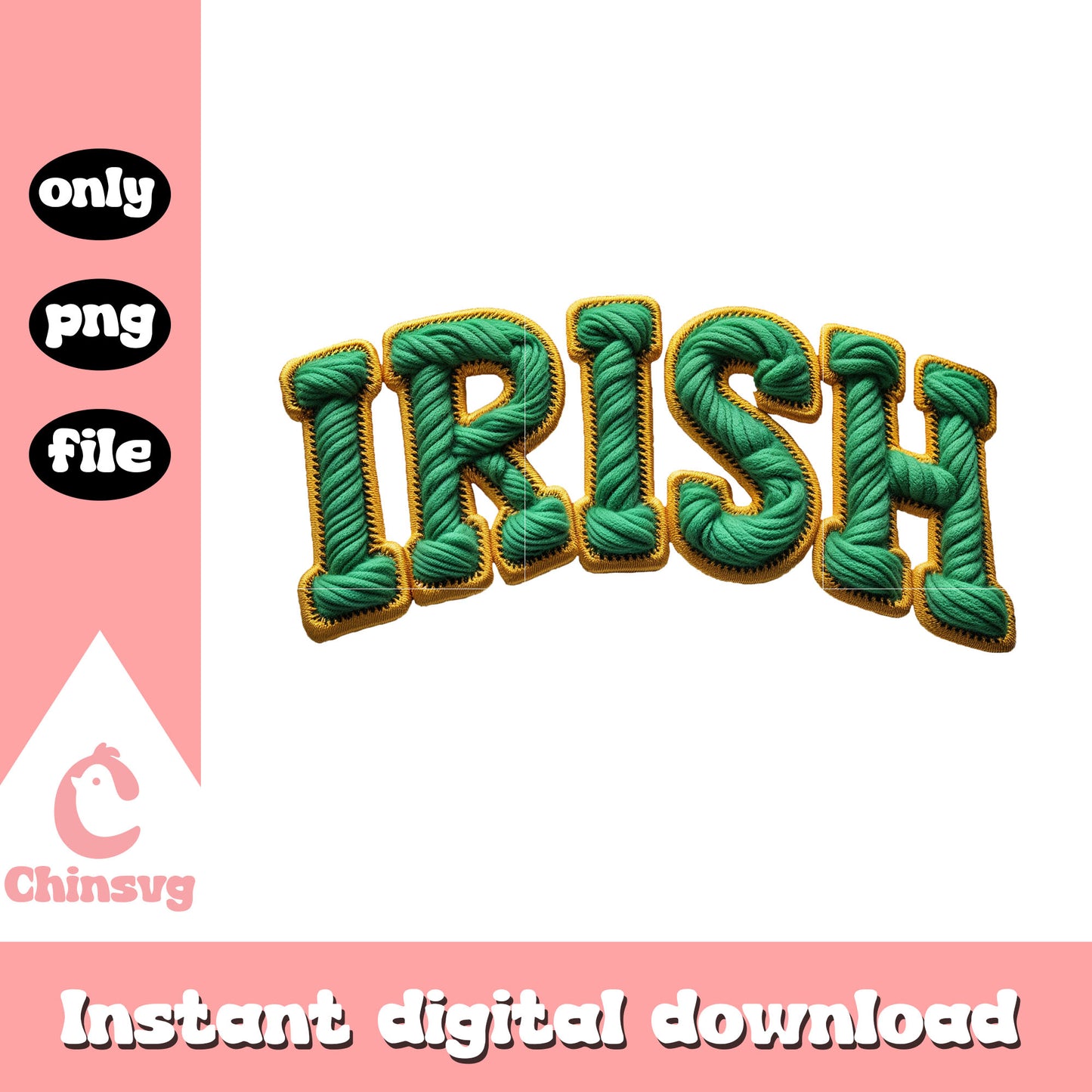 St patrick’s irish crochet png, irish for st patrick's day png