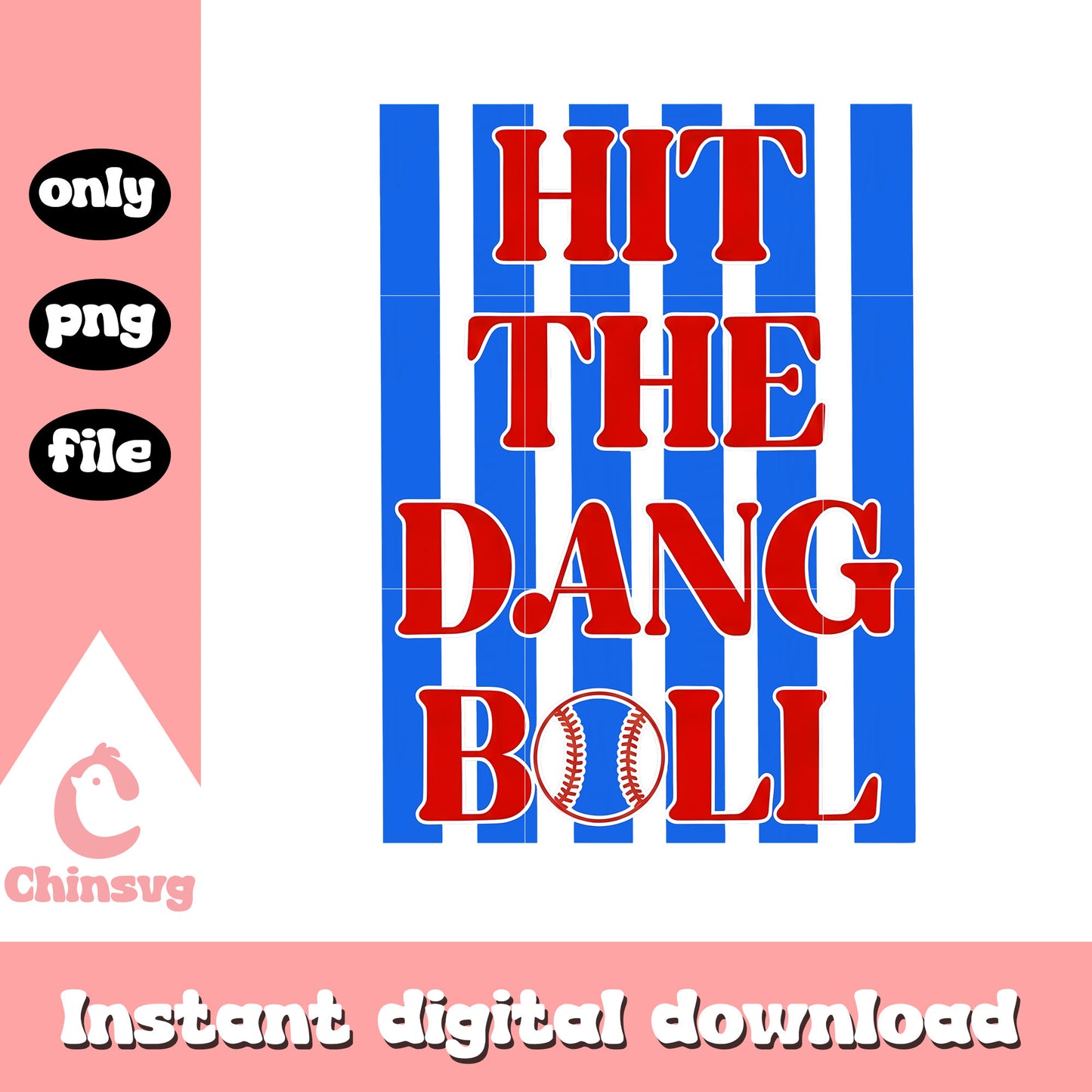 Striped hit the dang ball png