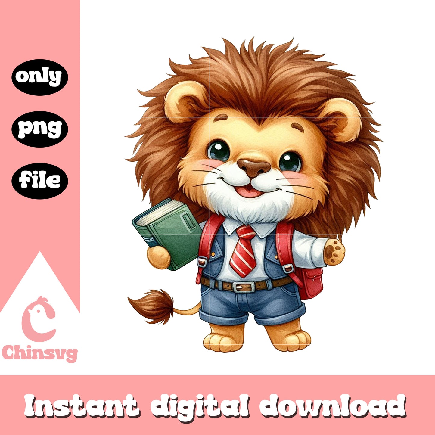 Student lion wear school uniform png, school closings png