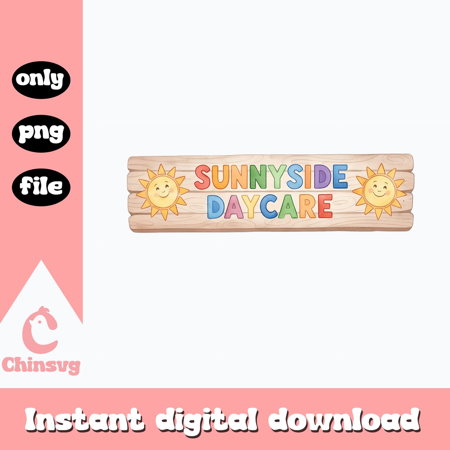 Sunnyside Daycare PNG, Toy Story Daycare Sign PNG, Sun PNG