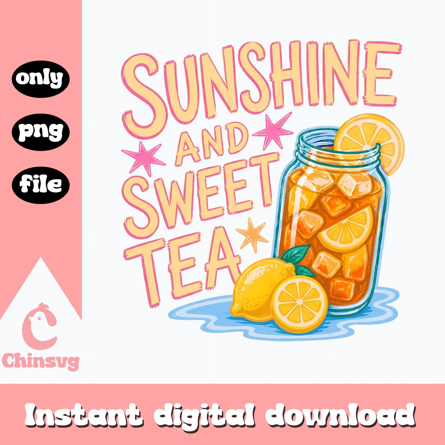 Sunshine And Sweet Tea PNG, Summer Lemonade Clipart, PNG File