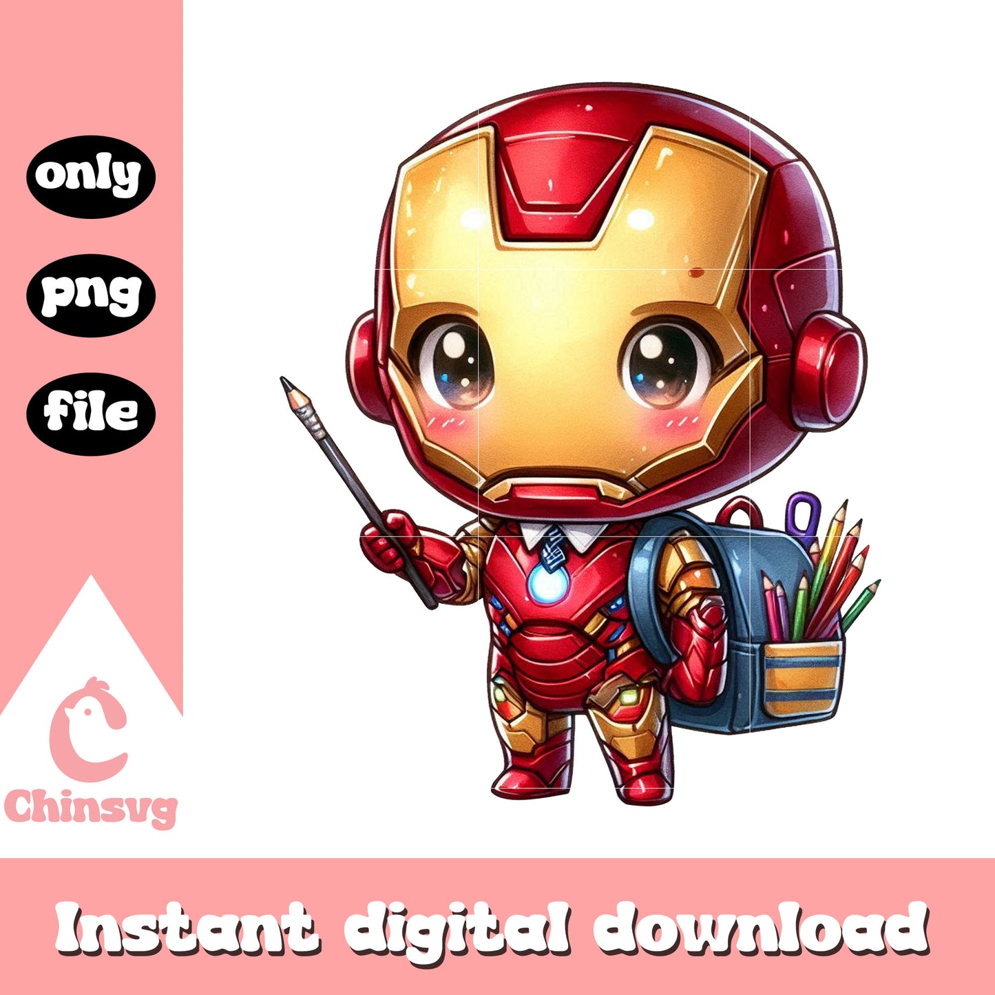 Superhero iron man back to school png, esthetician school png