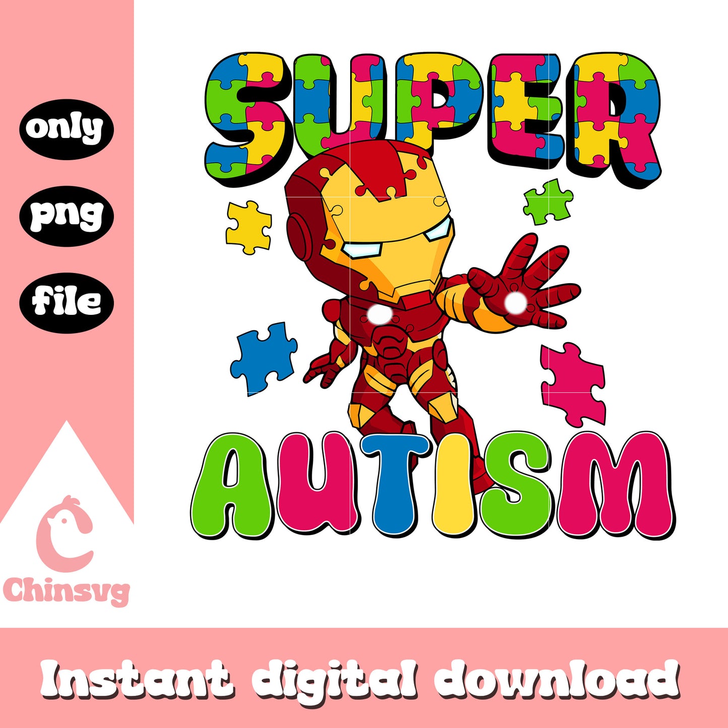 Super ironman cartoon autism png, autism awareness png, avengers png