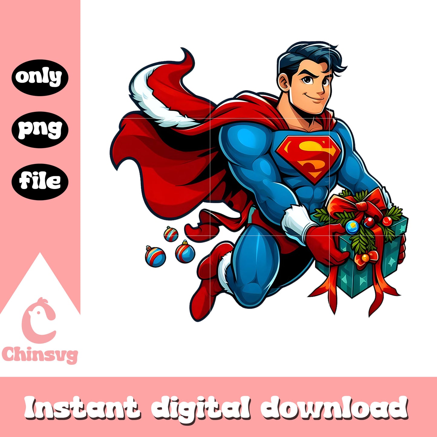 Superman and christmas gifts png, christmas gift png