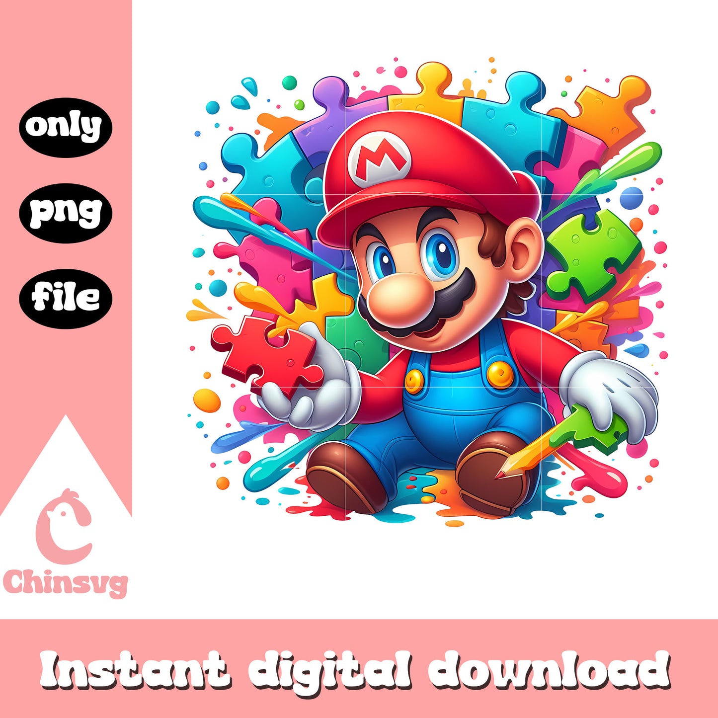 Super mario character autism png, autism awareness png, game png