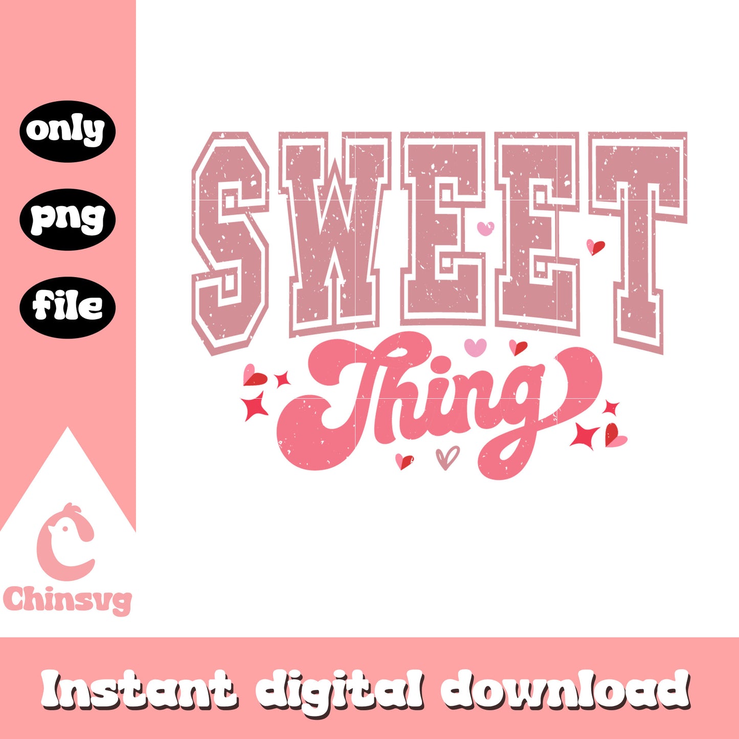 Sweet thing decor valentine png, design valentines day png