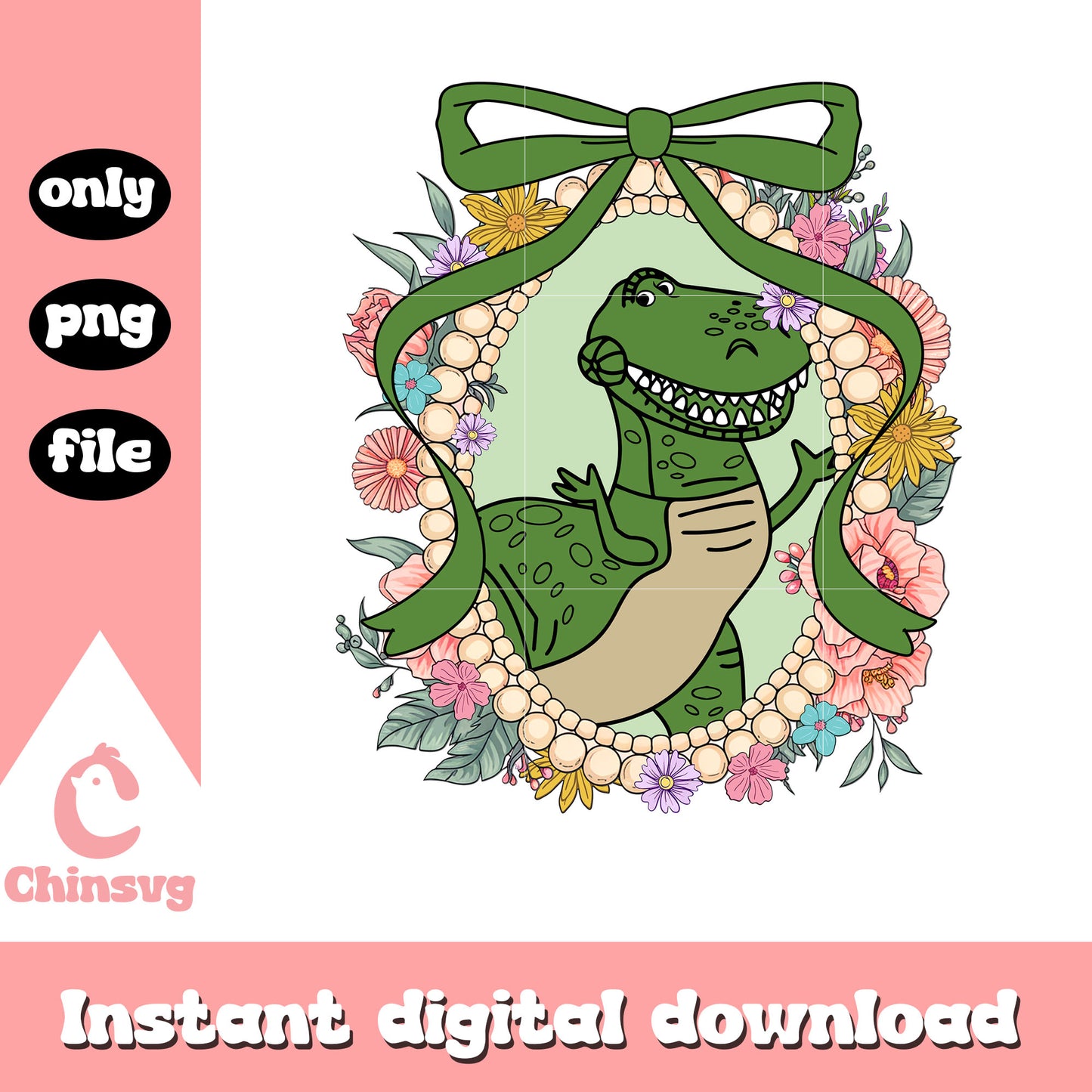 T-rex character vintage mirror png, toy story characters png