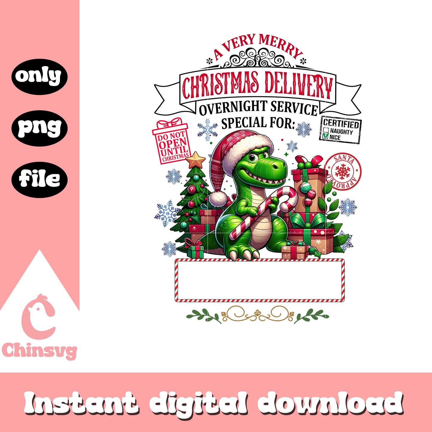 T-rex very merry christmas delivery png, toy story characters png