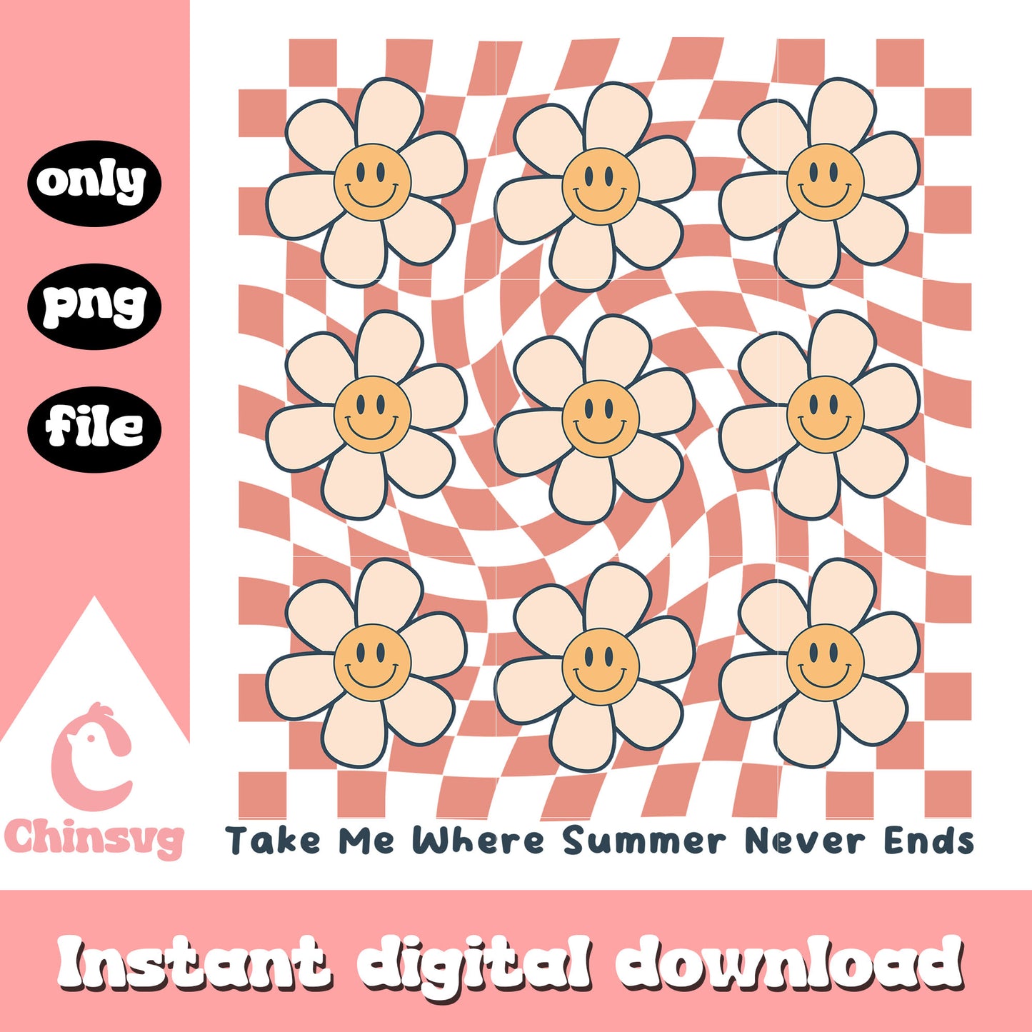 Take me where summer never ends png, daisy flower png, summer png