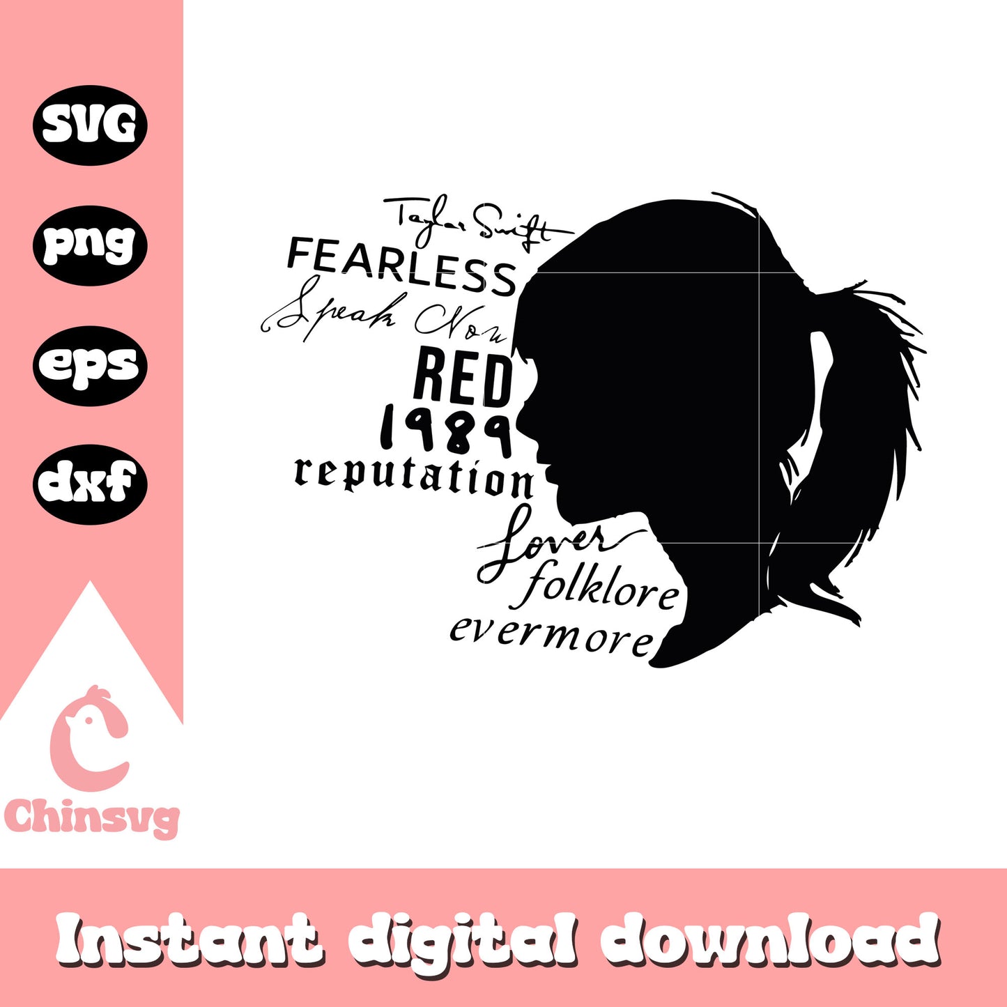 Taylor Swift shadow svg, Taylor Swift albums svg, albums svg