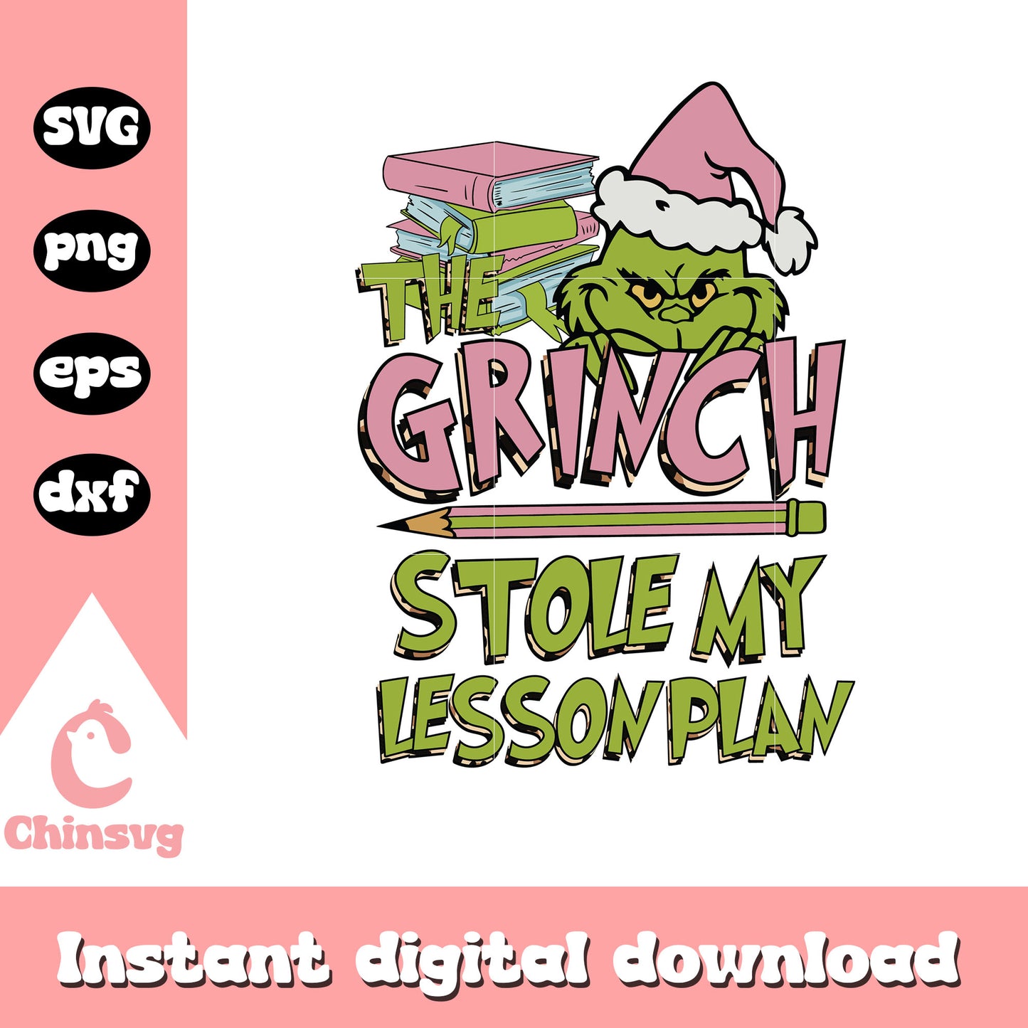 Teacher the grinch stole my lesson plan svg, the grinch teacher svg