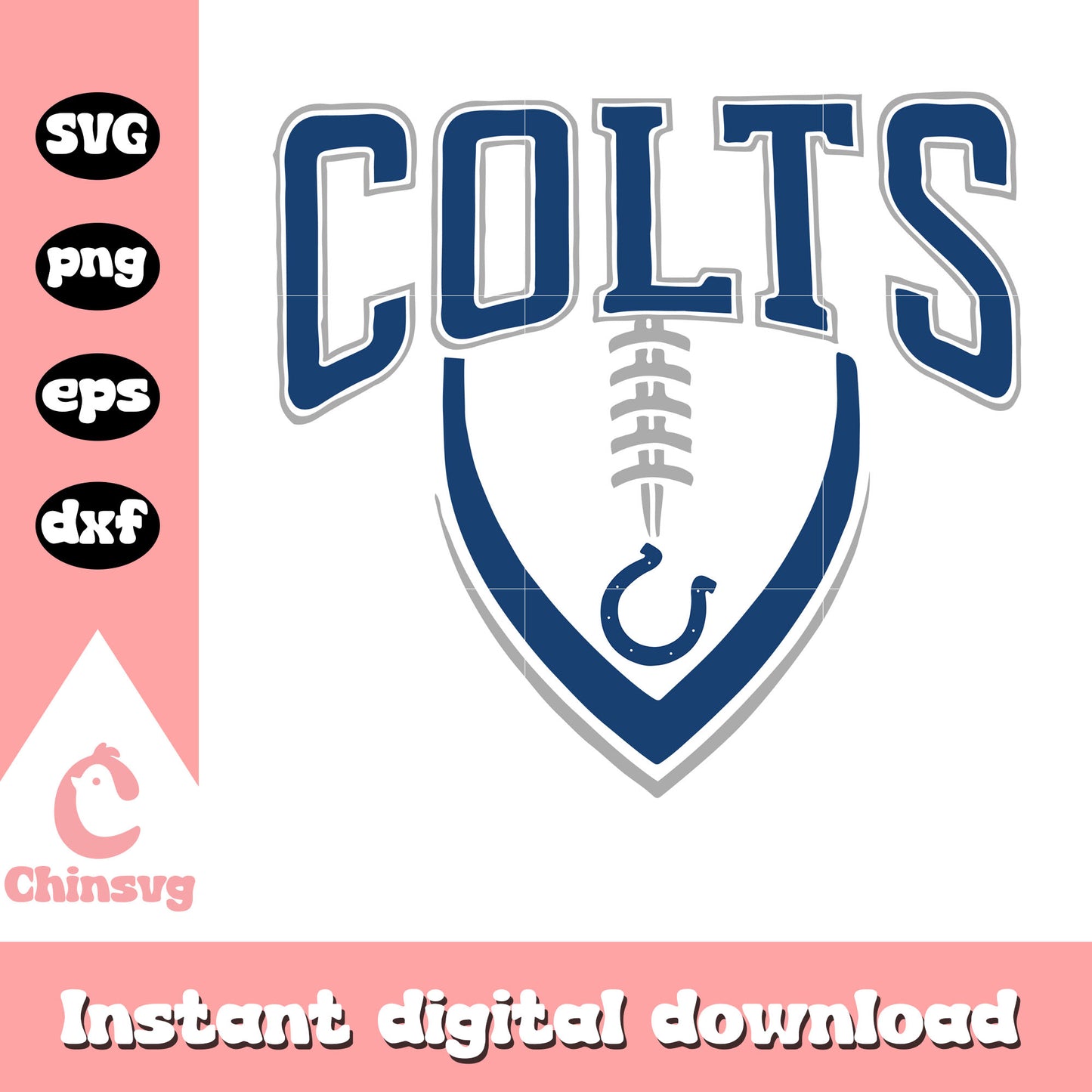 Team indianapolis colts nfl anchor design svg, indianapolis colt logo svg