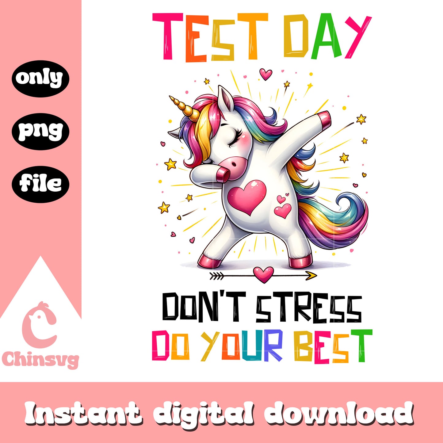 Test day don't tress do you best png, test png, unicorn png