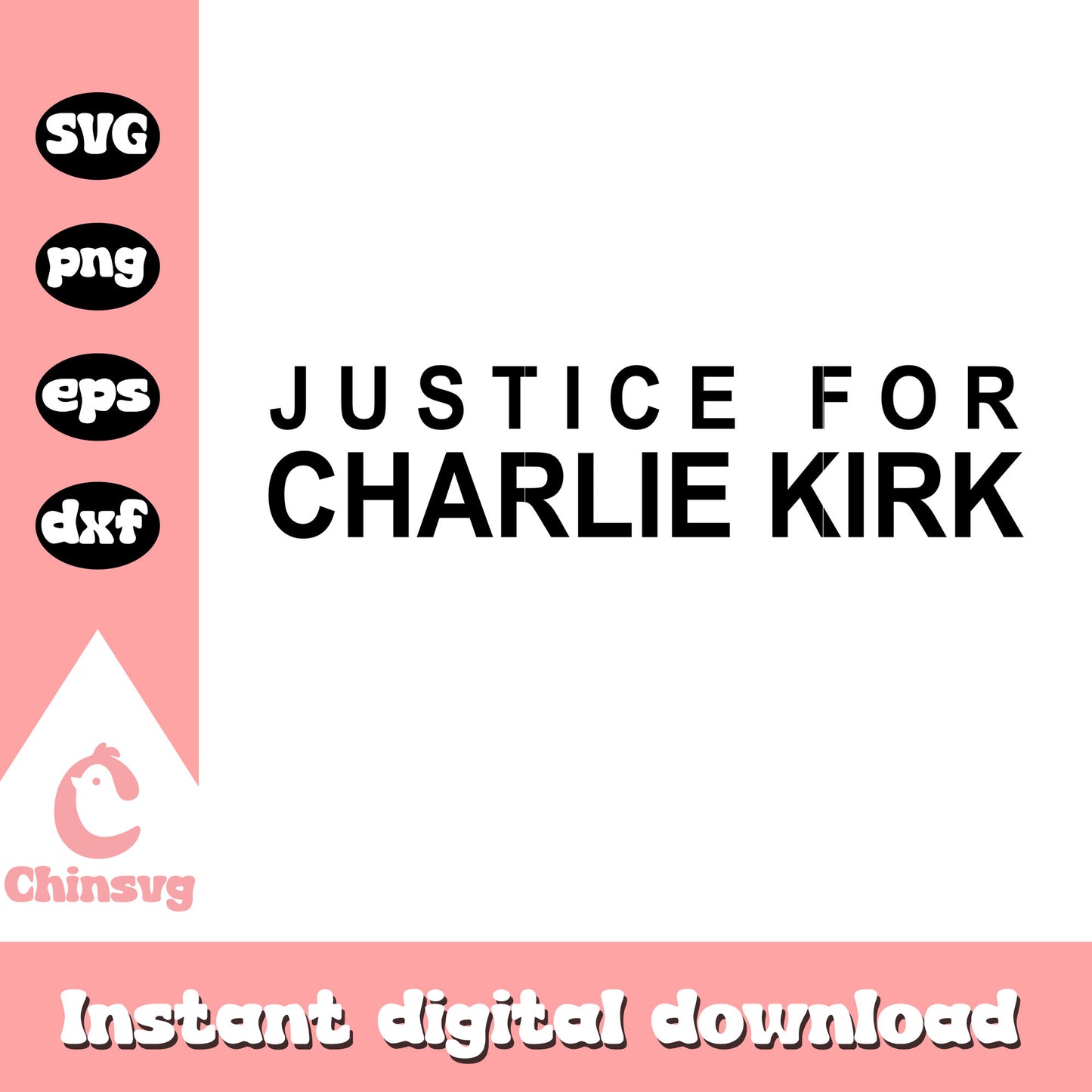 Text justice for charlie kirk svg, in memory svg, trending svg