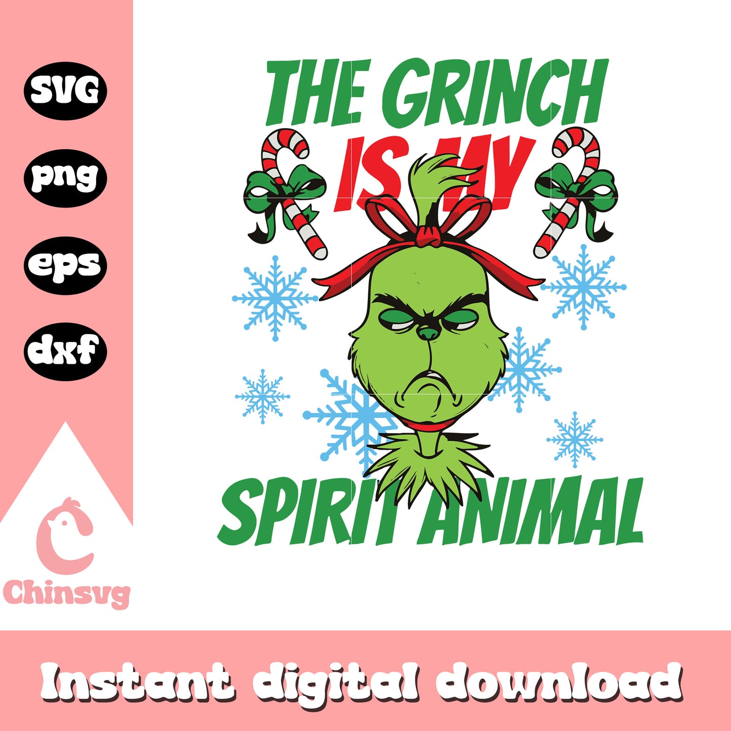 The grinch is my spirit animal merry christmas quote svg, grinch quote svg