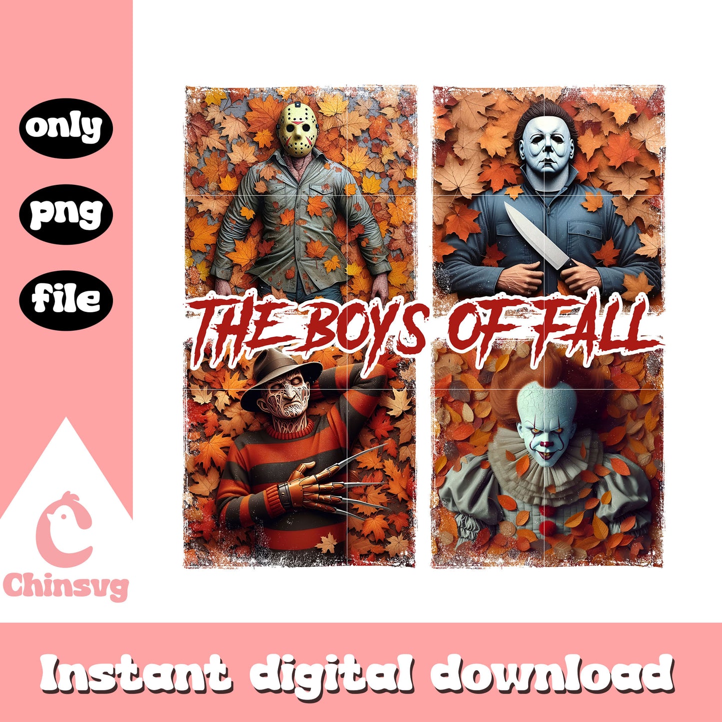 The boys of fall horror characters png, scary movies png