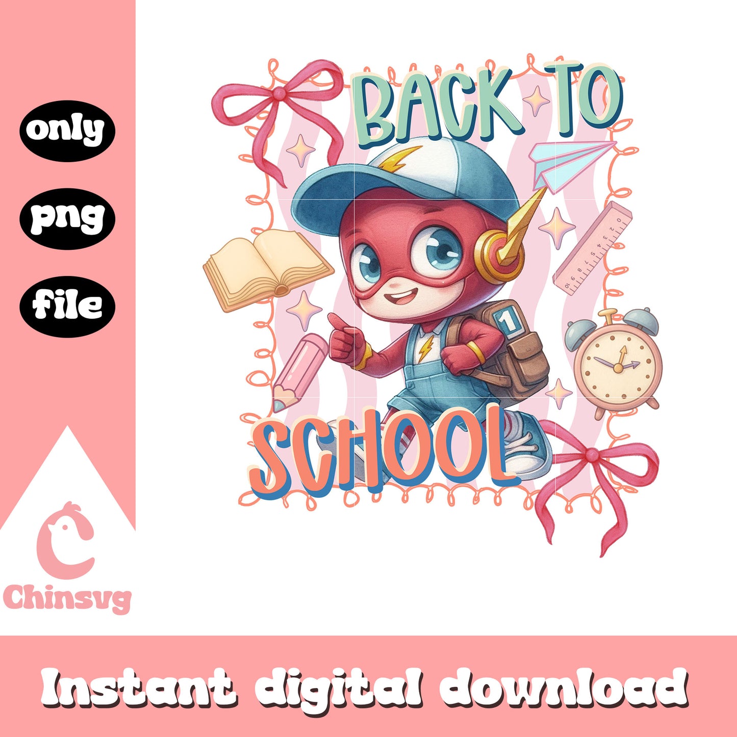 The flash back to school coquette clipart png, the flash movie png