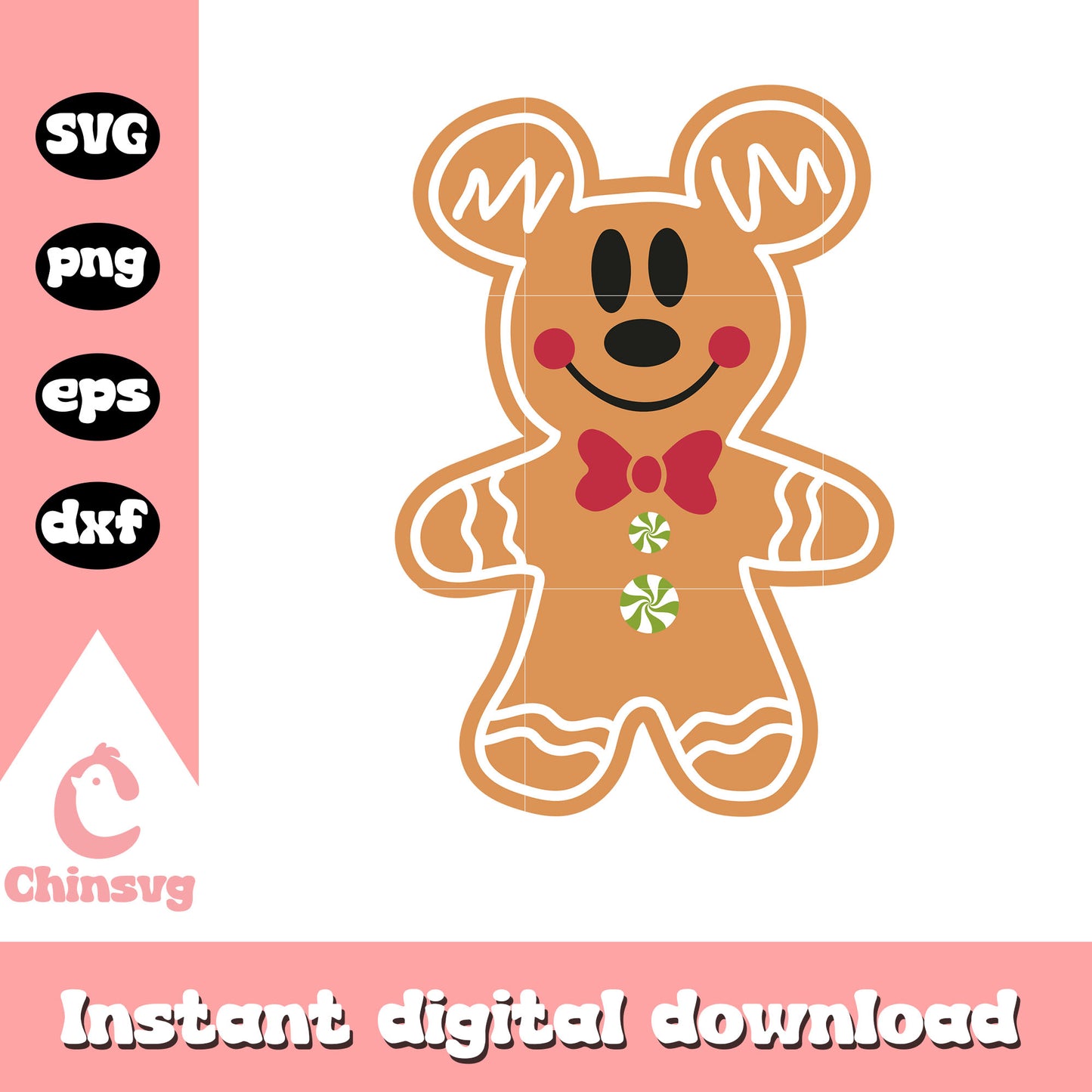 The gingerbread man mickey svg, gingerbread cookie svg