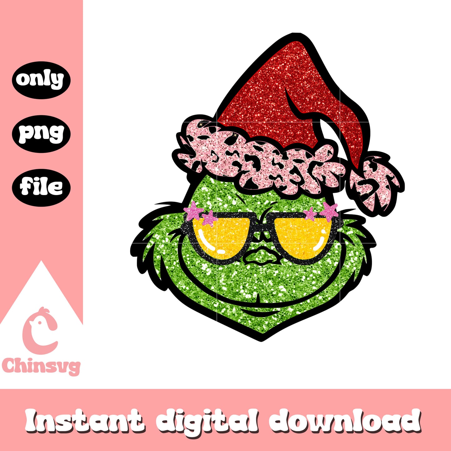 The grinch head christmas hat design png, grinch face png