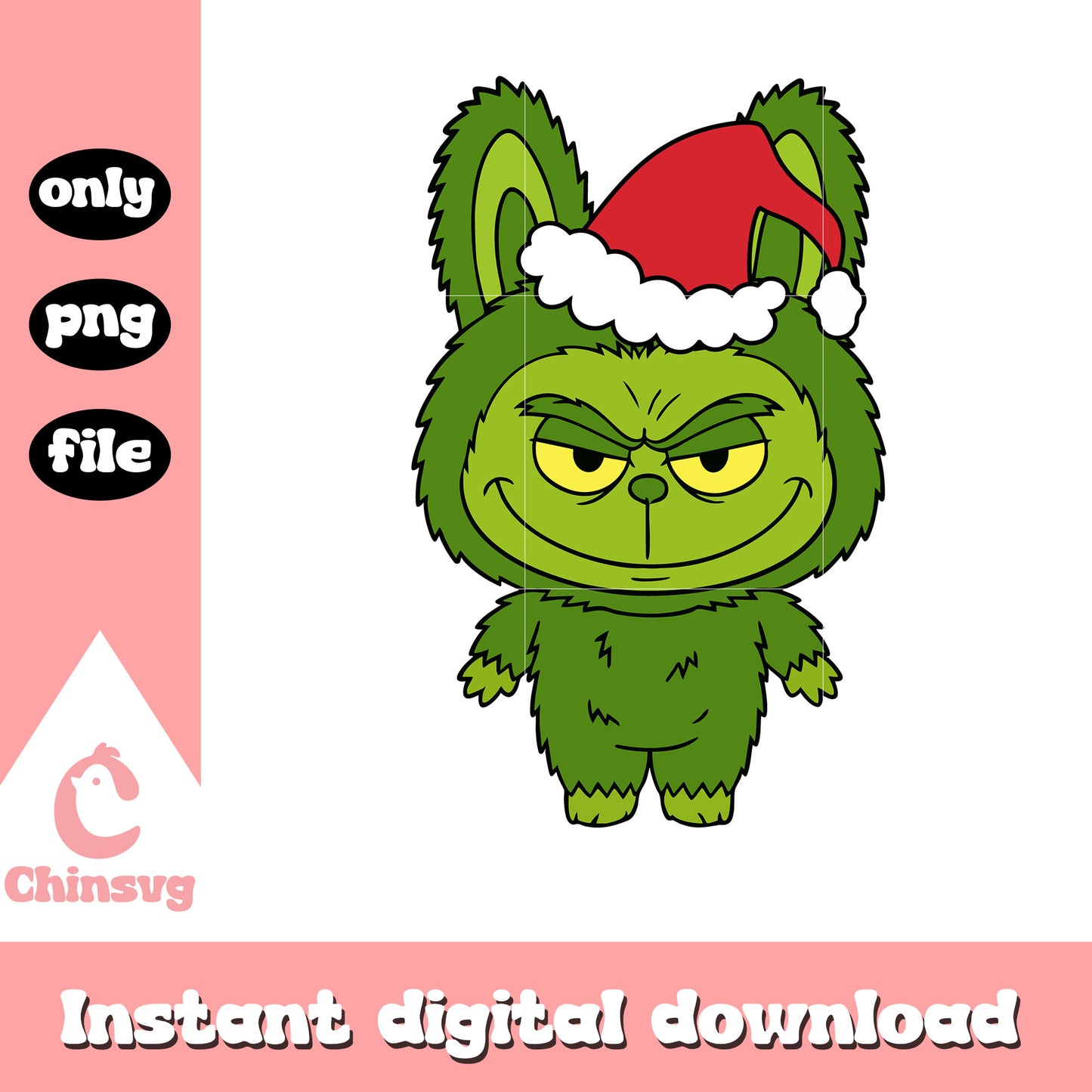 The grinch labubu on christmas png, grinch character png