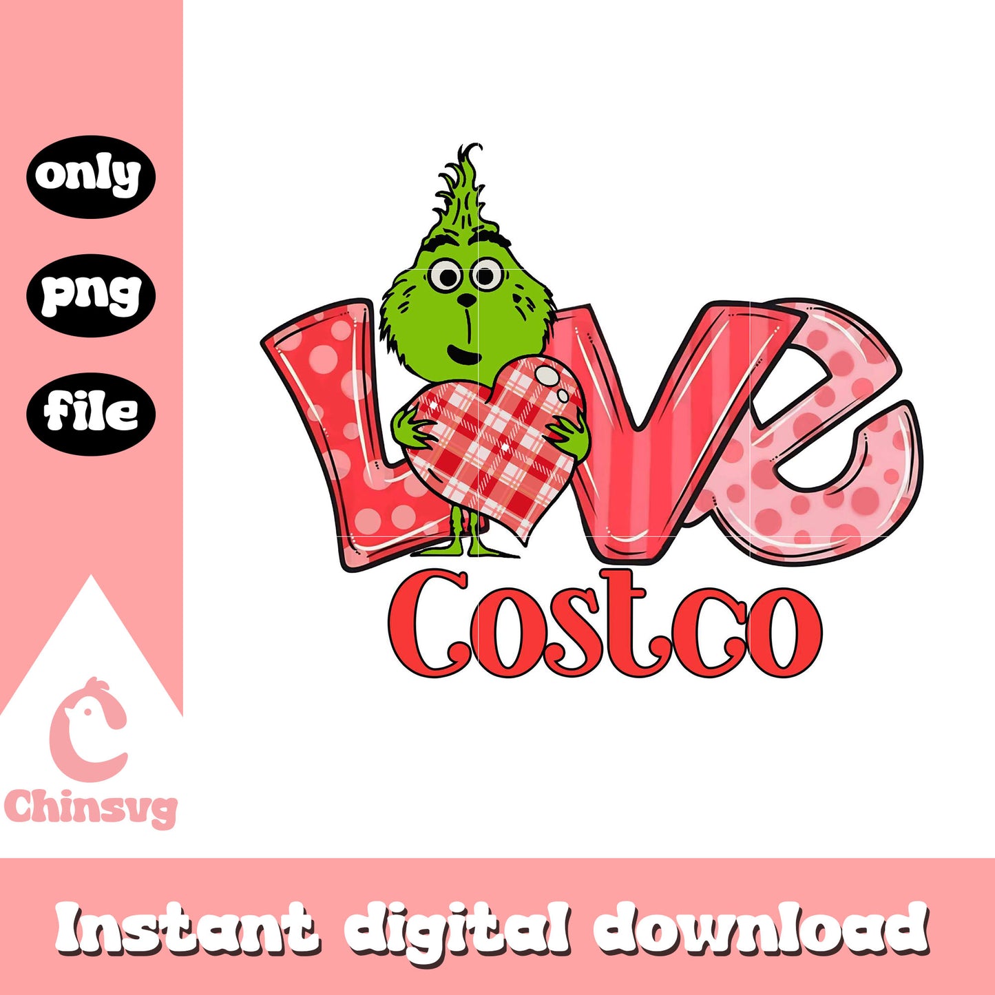 The grinch love costco png,The grinch character png, valentine png