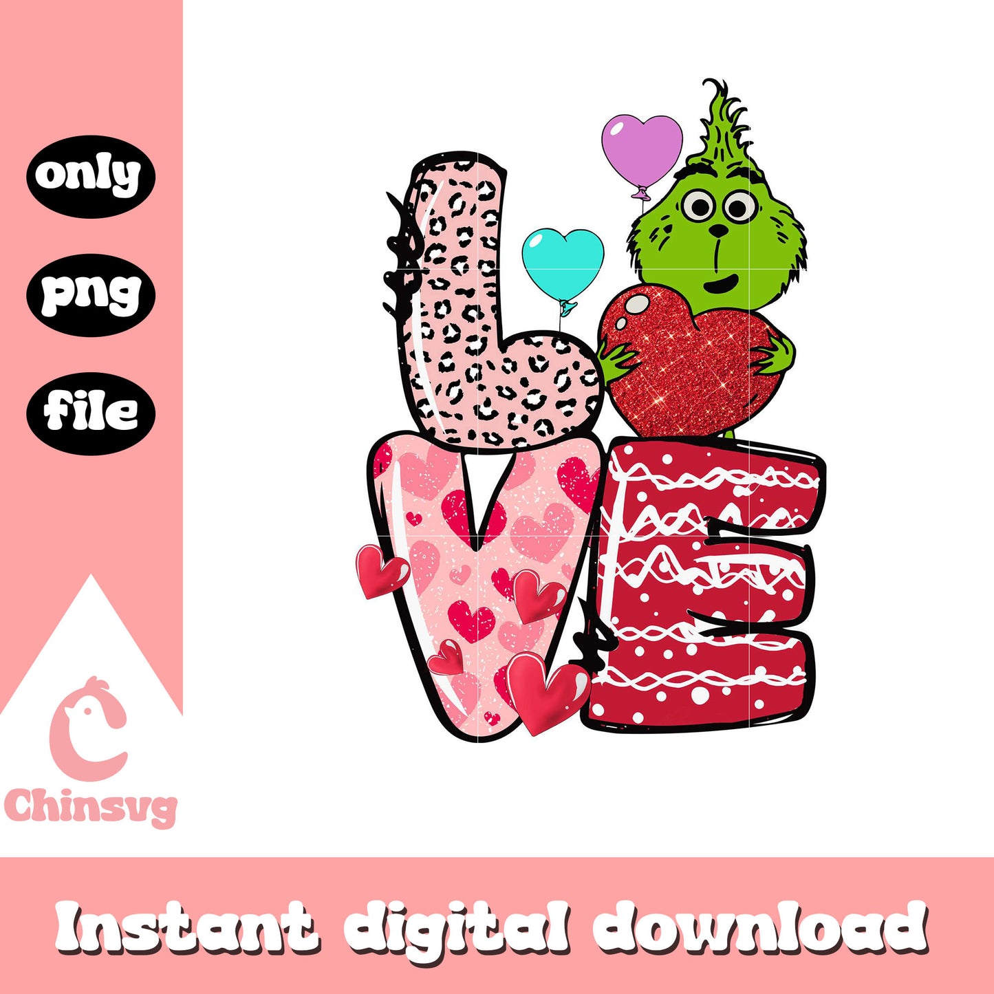 The grinch love valentine png, grinch character png, love png