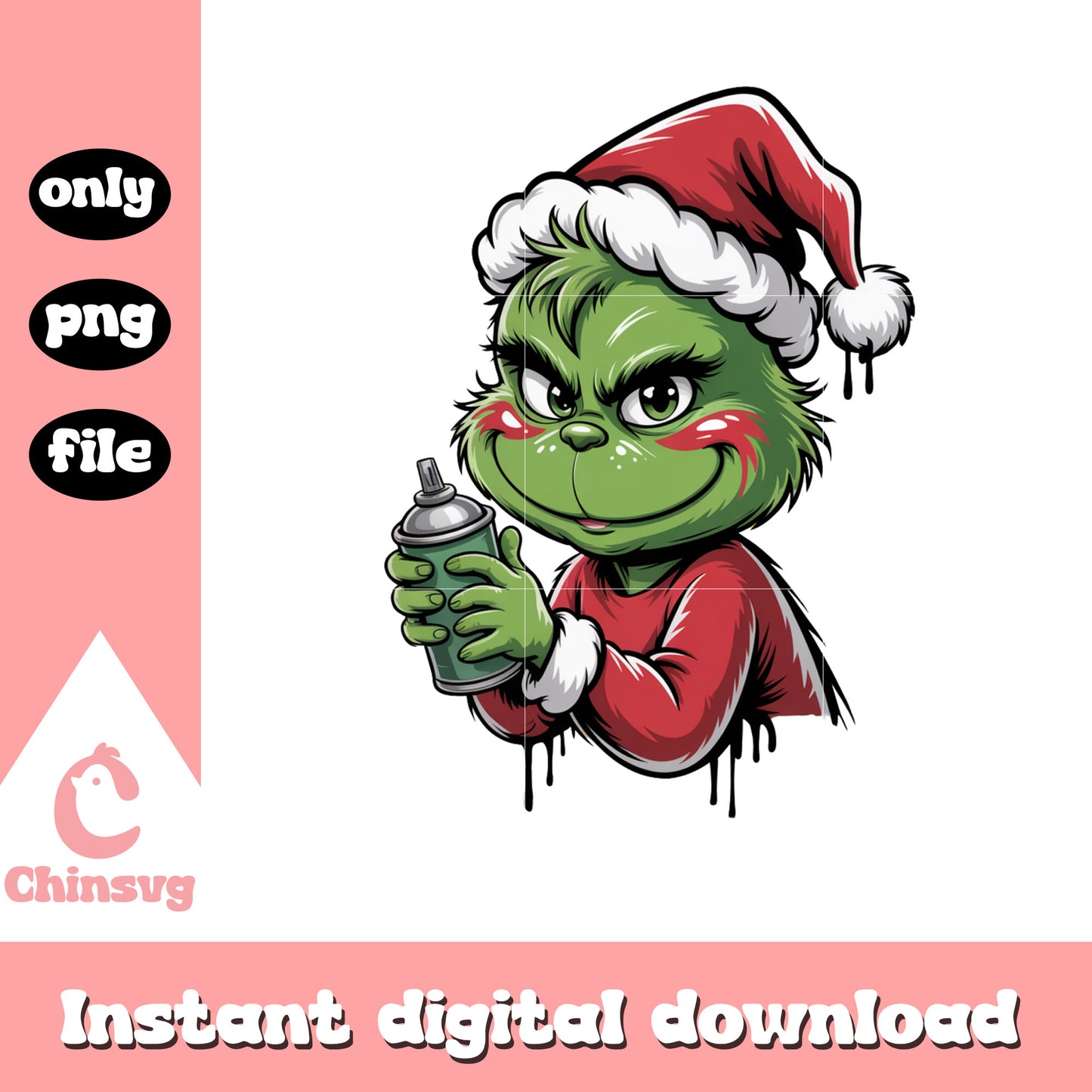 The grinch spray paint christmas png, days to christmas png