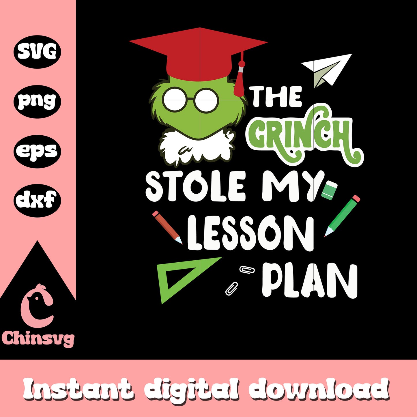 The grinch stole my lesson plan christmas quote svg, grinch cartoon svg