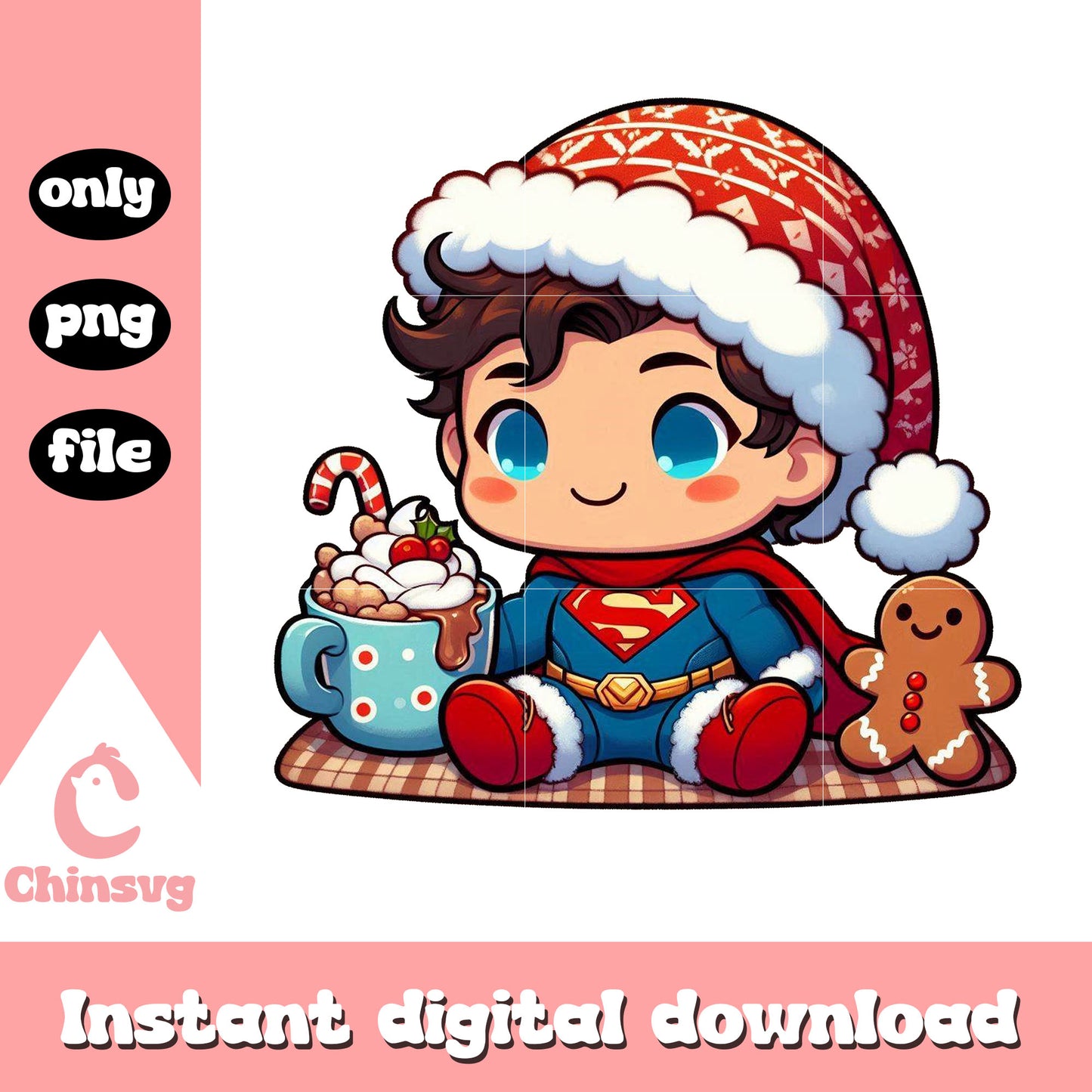 The hero superman on christmas png, christmas movie png