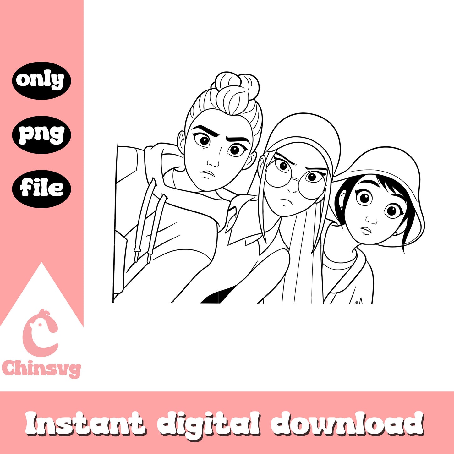 The hunrix members outline png, kpop idols png, huntrix png