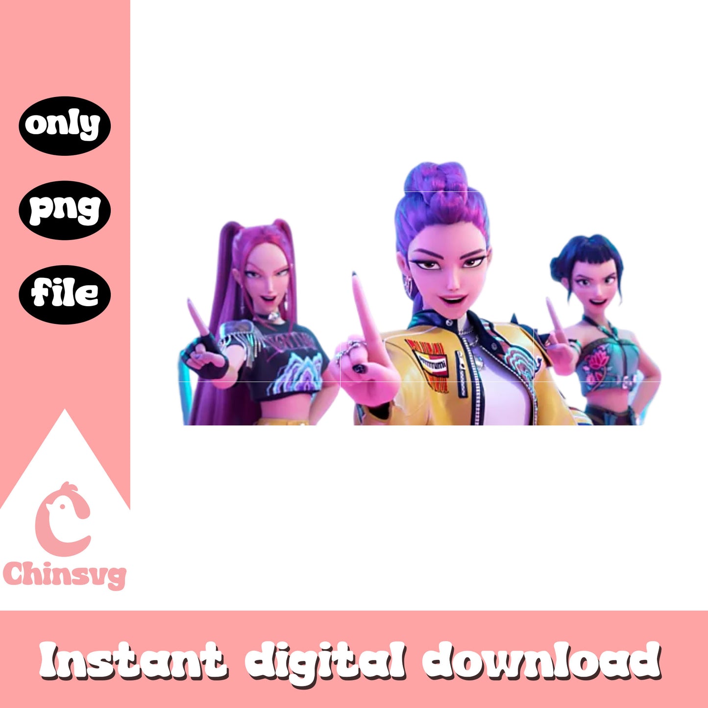 The huntrix kpop demon hunters png, netflix movies png