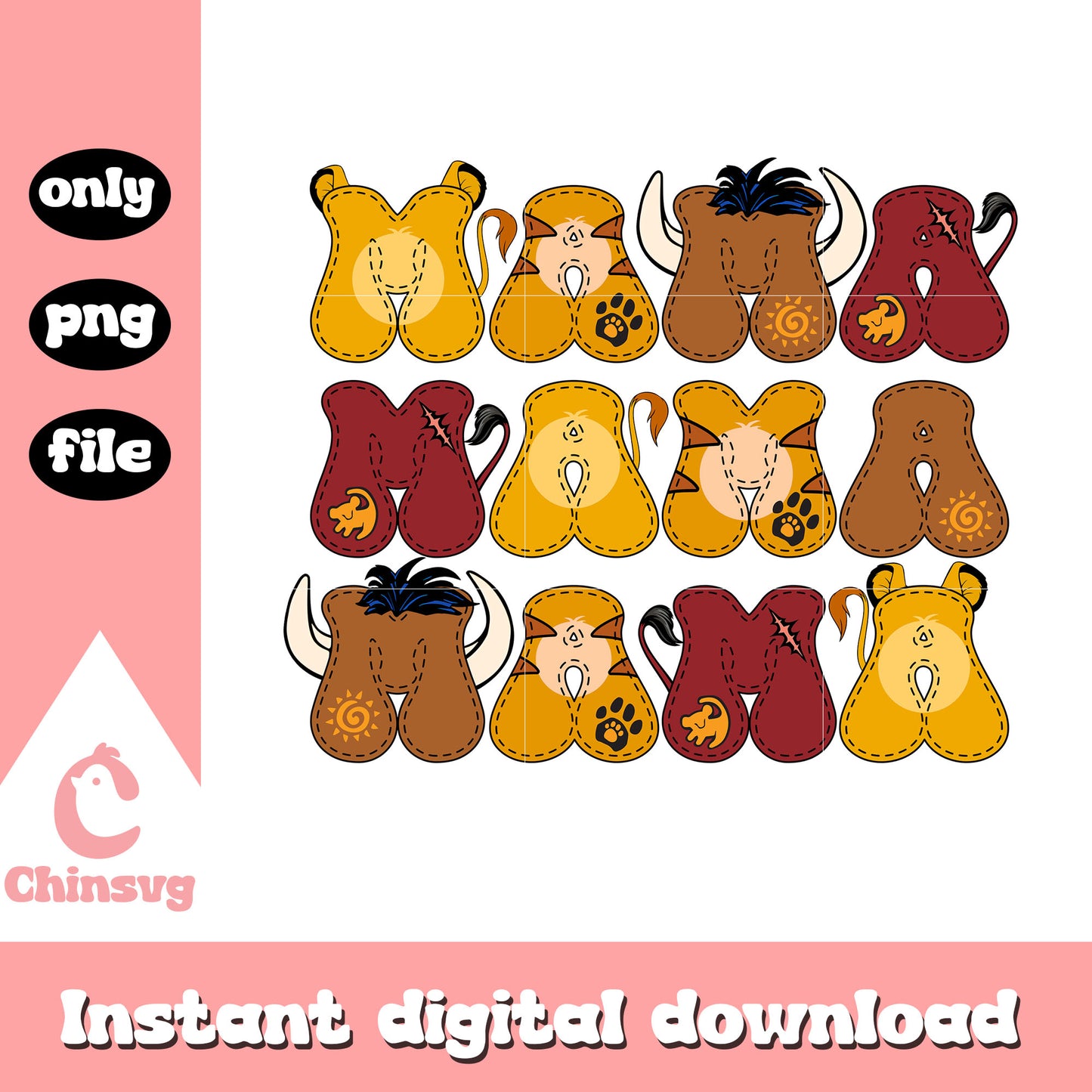 The lion king mama font design png, disney png, the lion king png