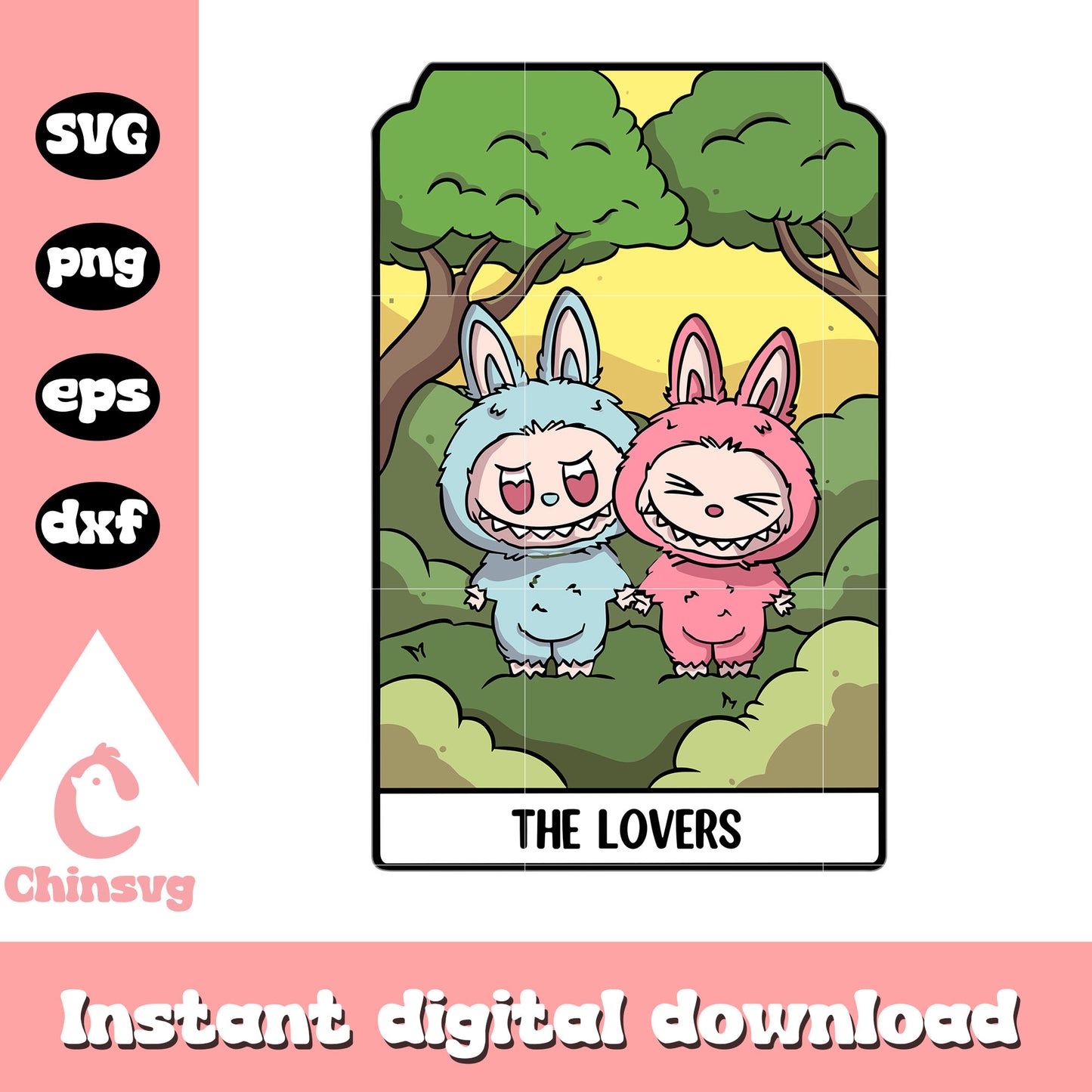 The lovers labubu card drawing design svg, labubu couple svg