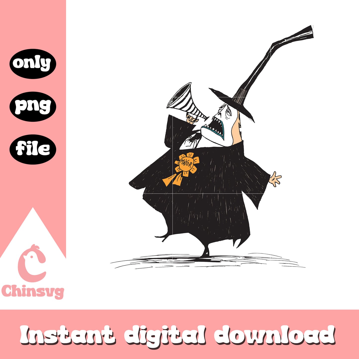 The mayor character design png, nightmare before christmas movie png