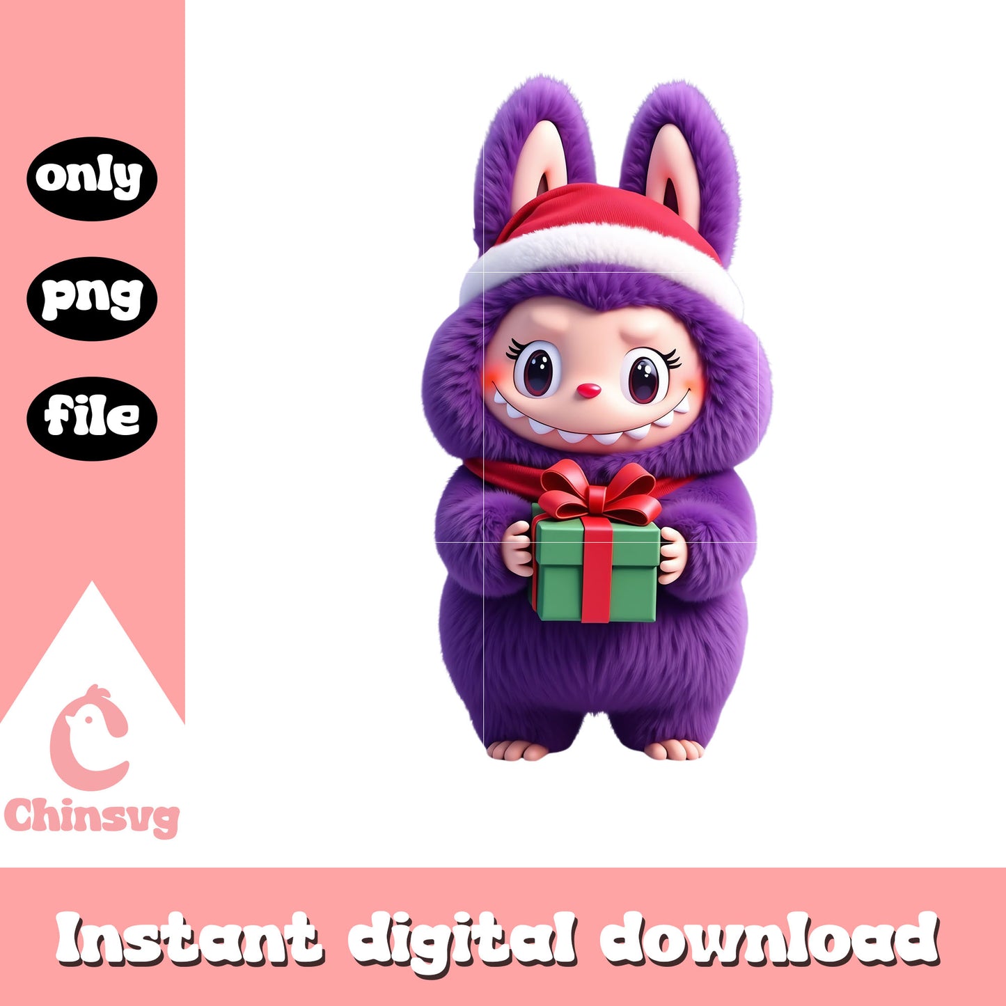 The monster labubu christmas gift png, labubu outfits png