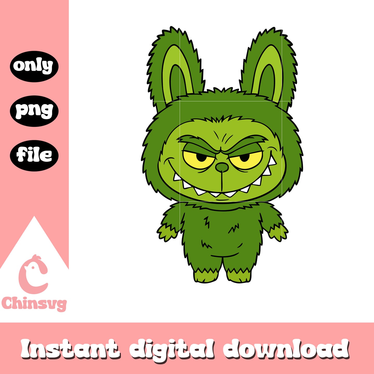 The monster labubu cosplay grinch png, the grinch png