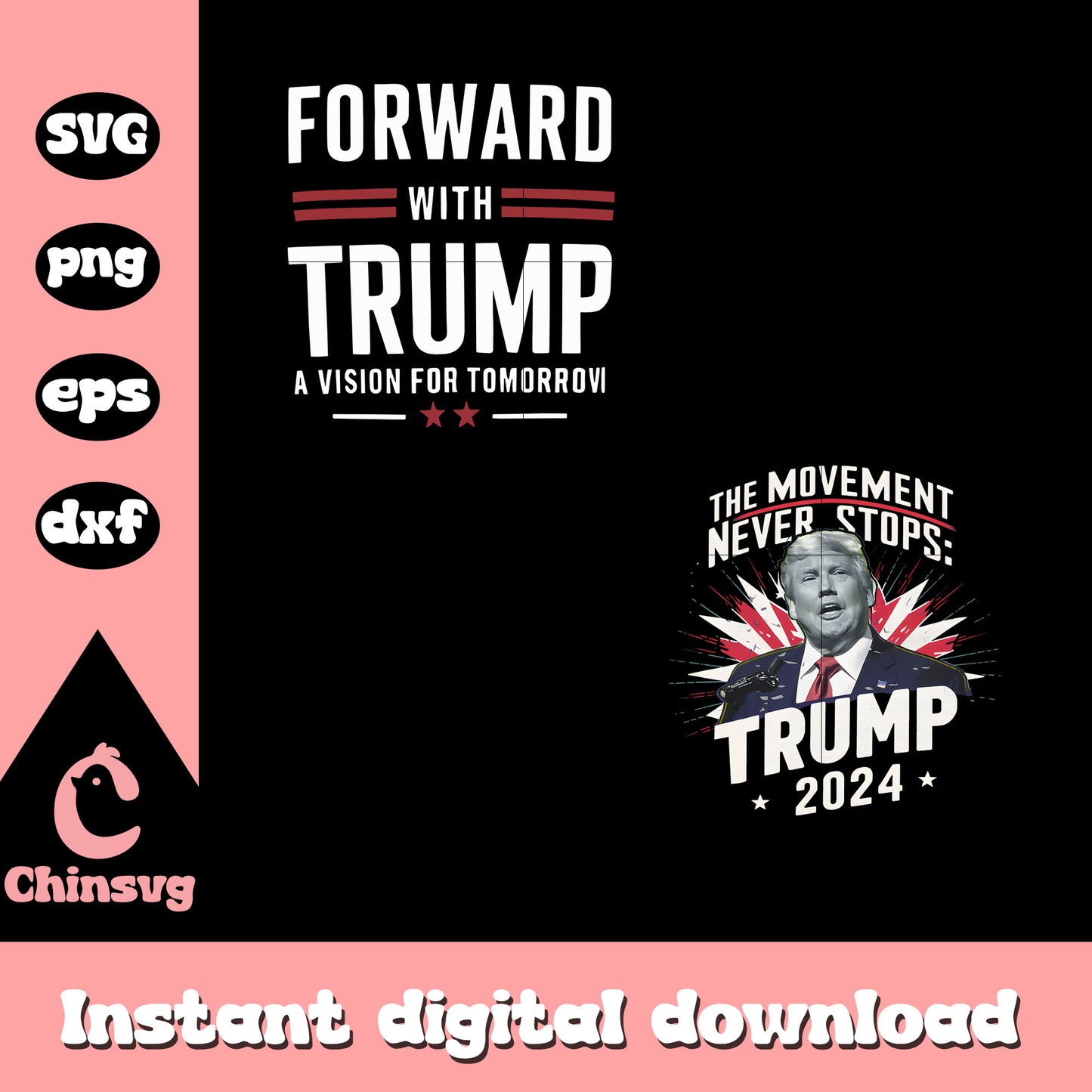 The movement never stops logo design svg, donald trump svg