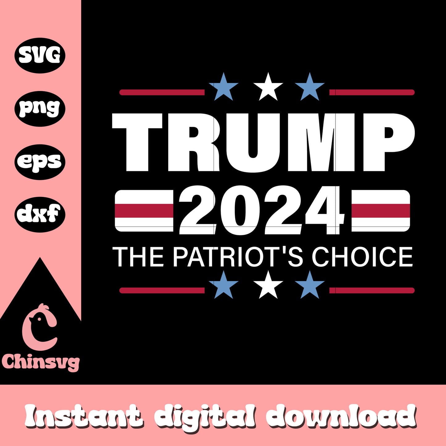 The patriot's choice logo design svg, donald trump 2024 svg