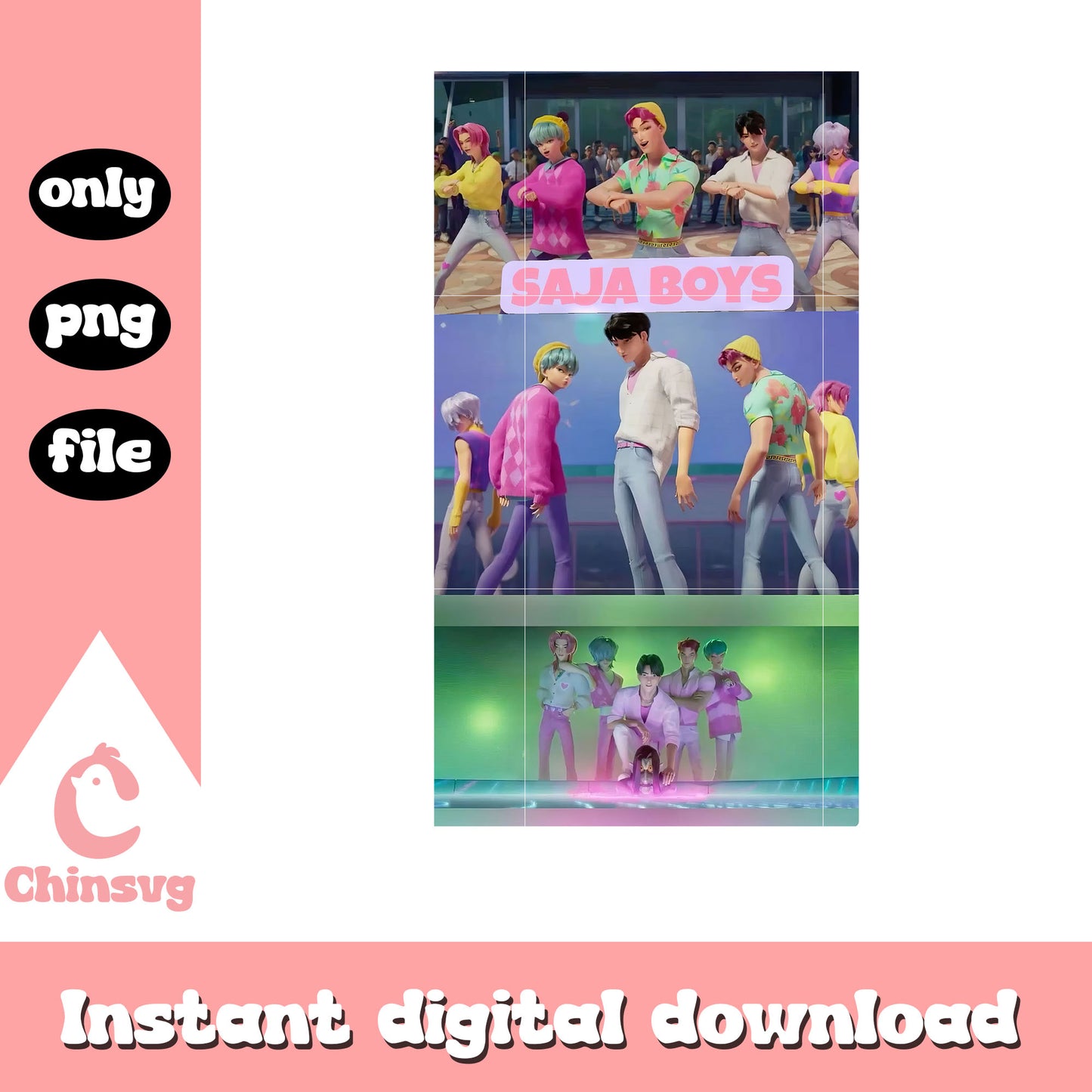The saja boys concert png, kpop boy bands png