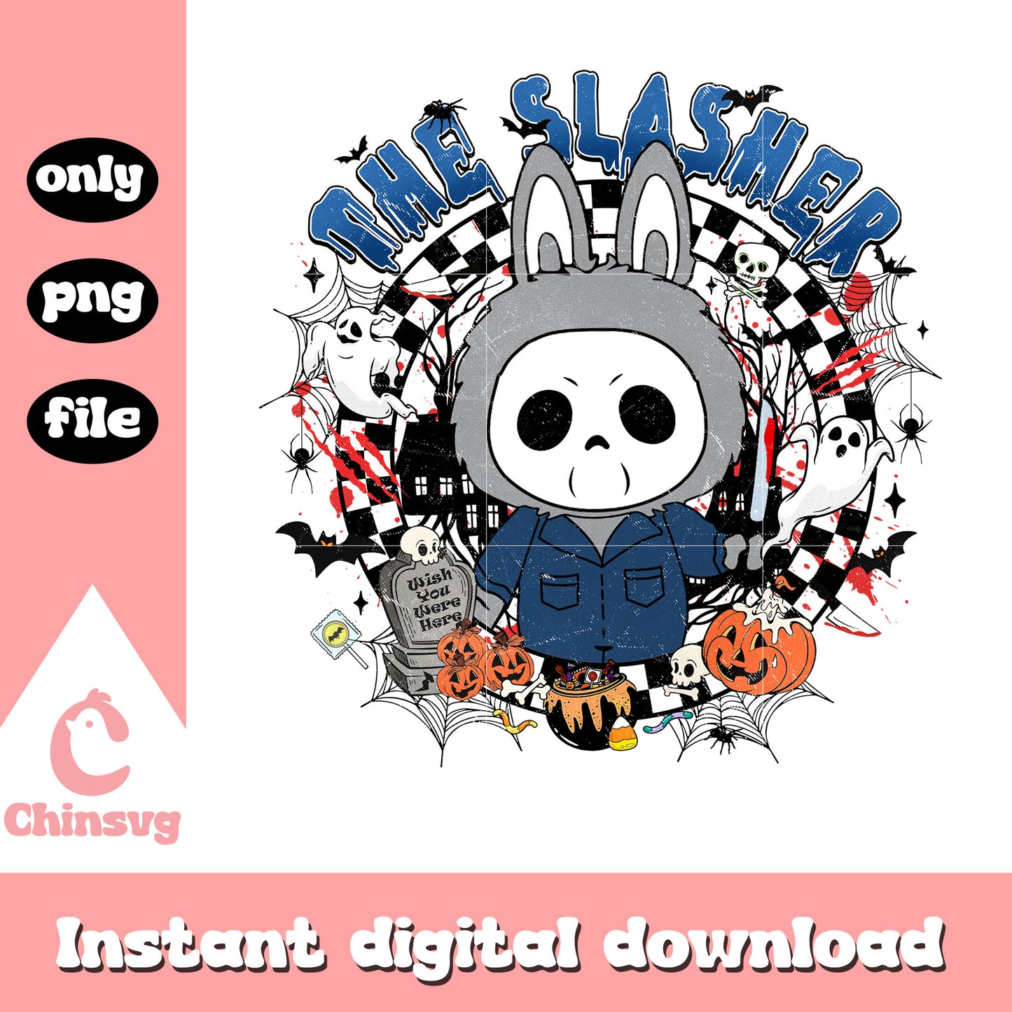 The slasher michael myers labubu design png, michael myers art png