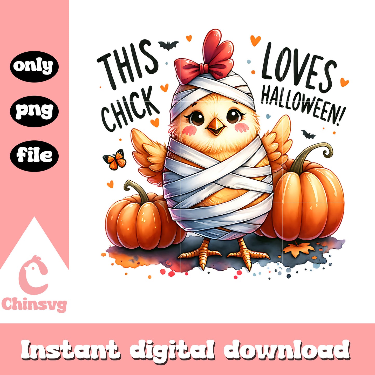 This chick loves halloween png, halloween costumes png