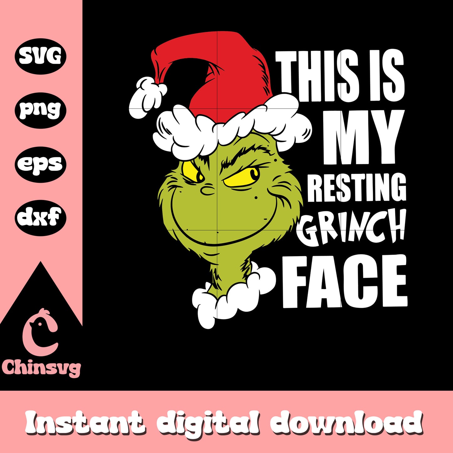 This is my resting the face design svg, grinch santa hat svg