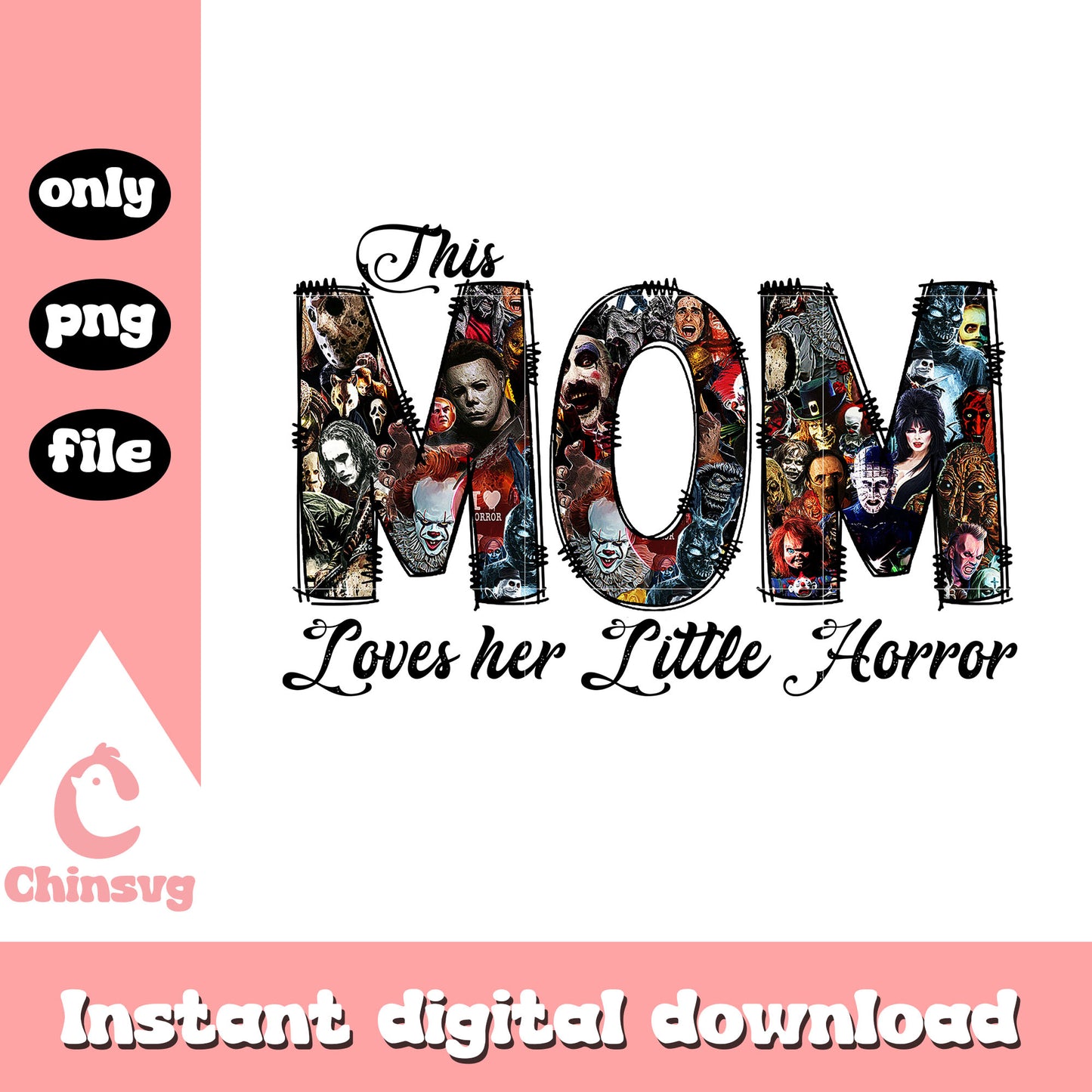 This mom loves her little horror png, horror characters png