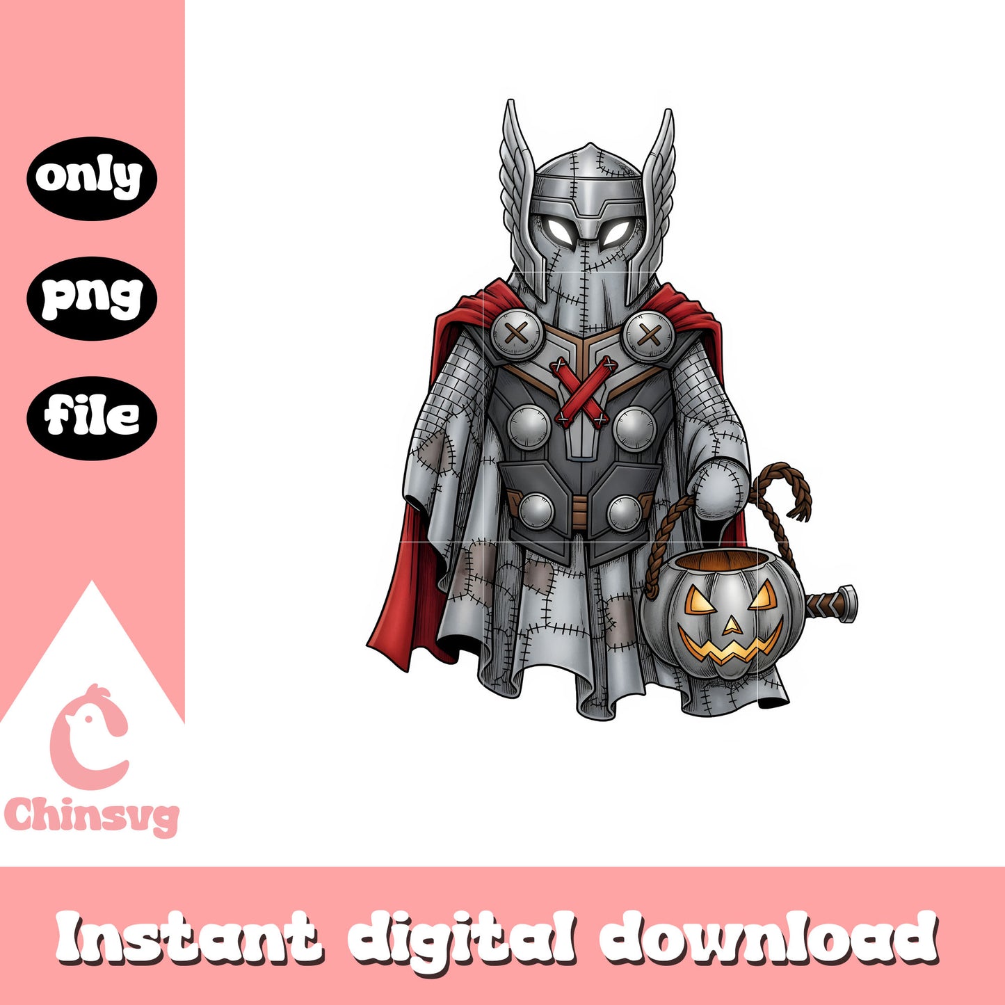 Thor ghost hand candy halloween png, halloween thor png