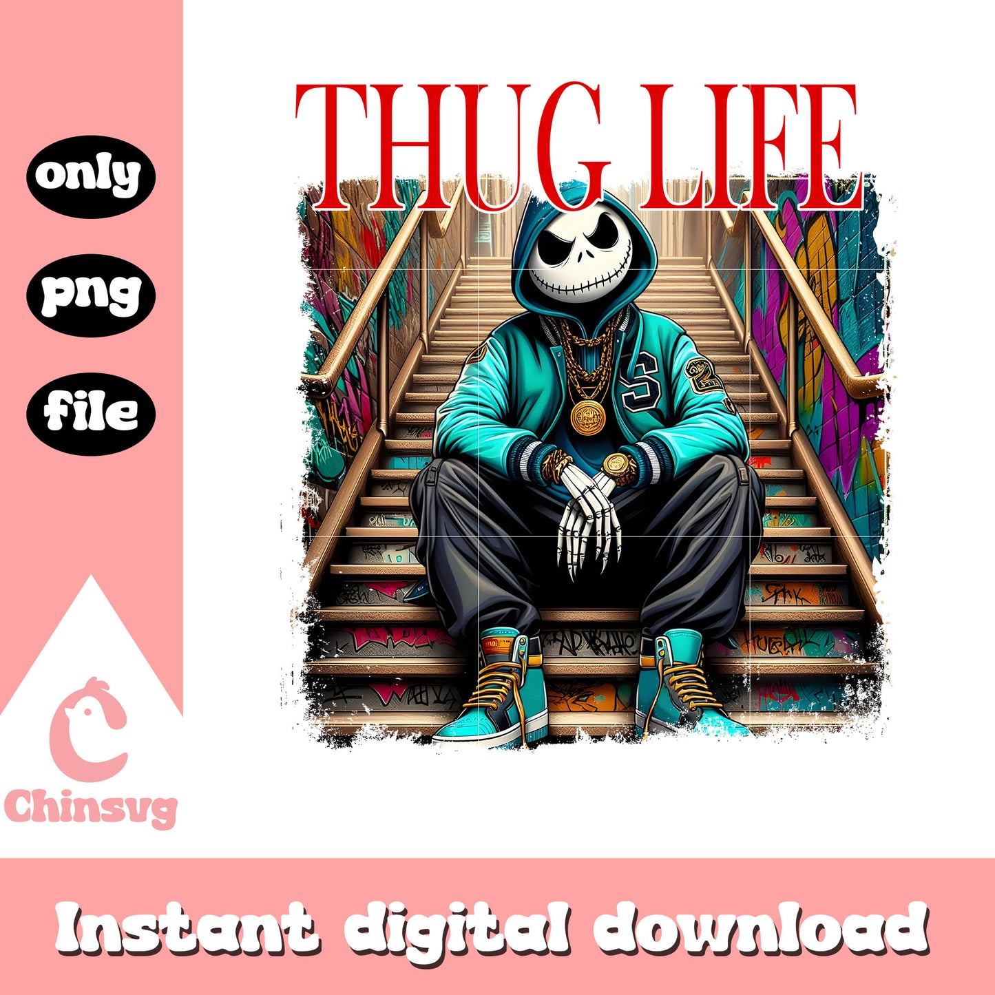 Thug life jack skellington gangster png, jack skellington movie png