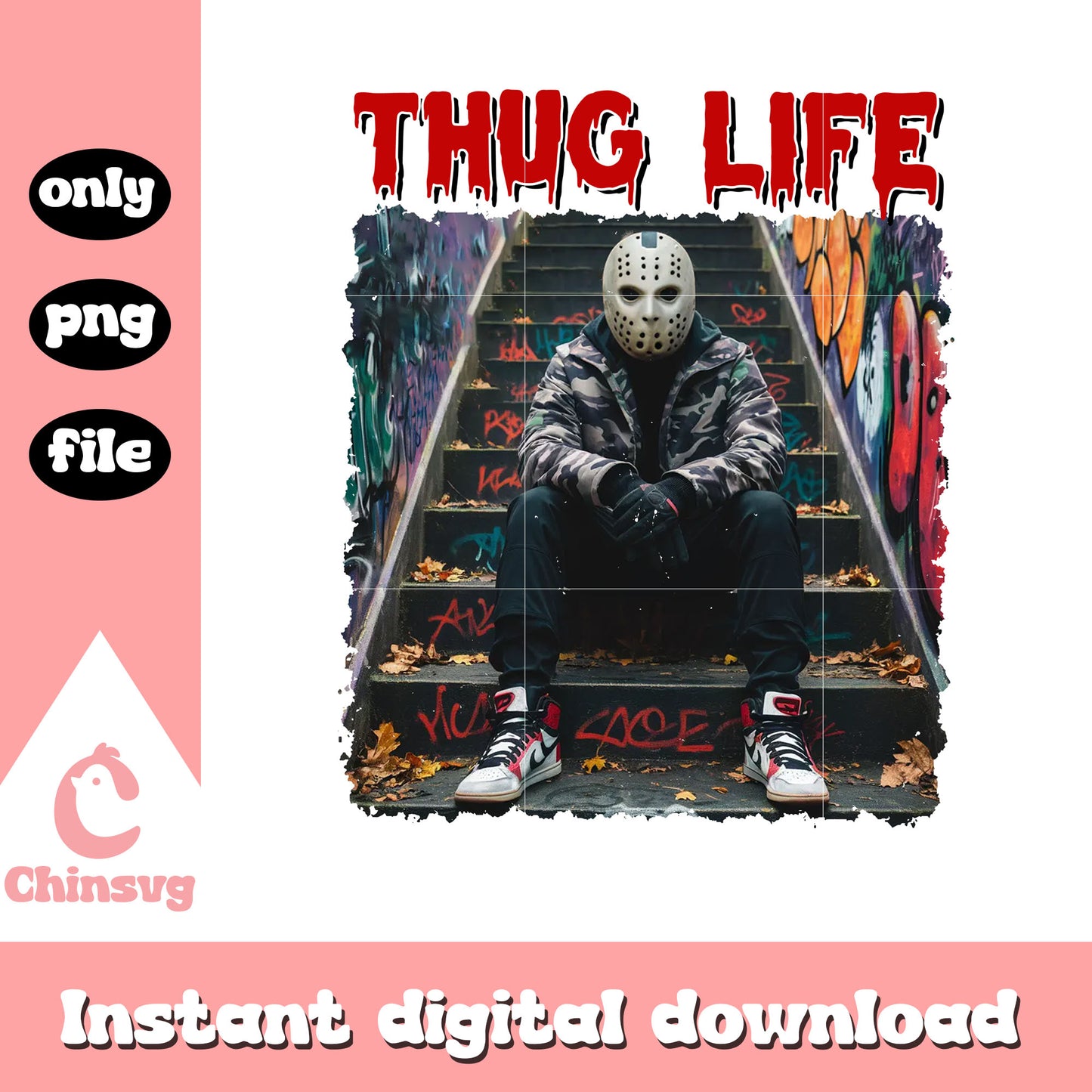 Thug life jason voorhees character clipart png, jason voorhees movie png