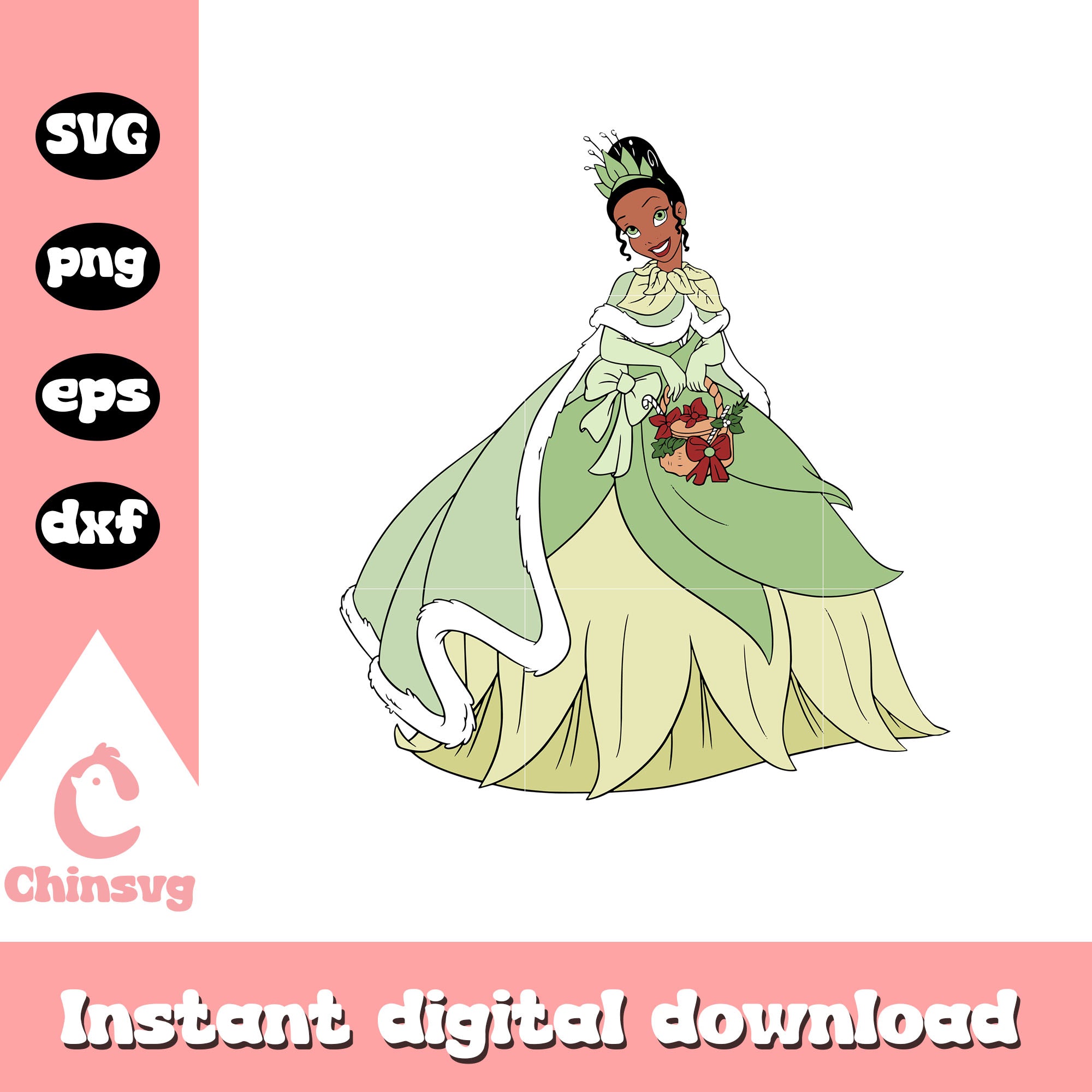 disney princess dress svg Princess Silhouette with Beautiful Dress Svg Dxf Png