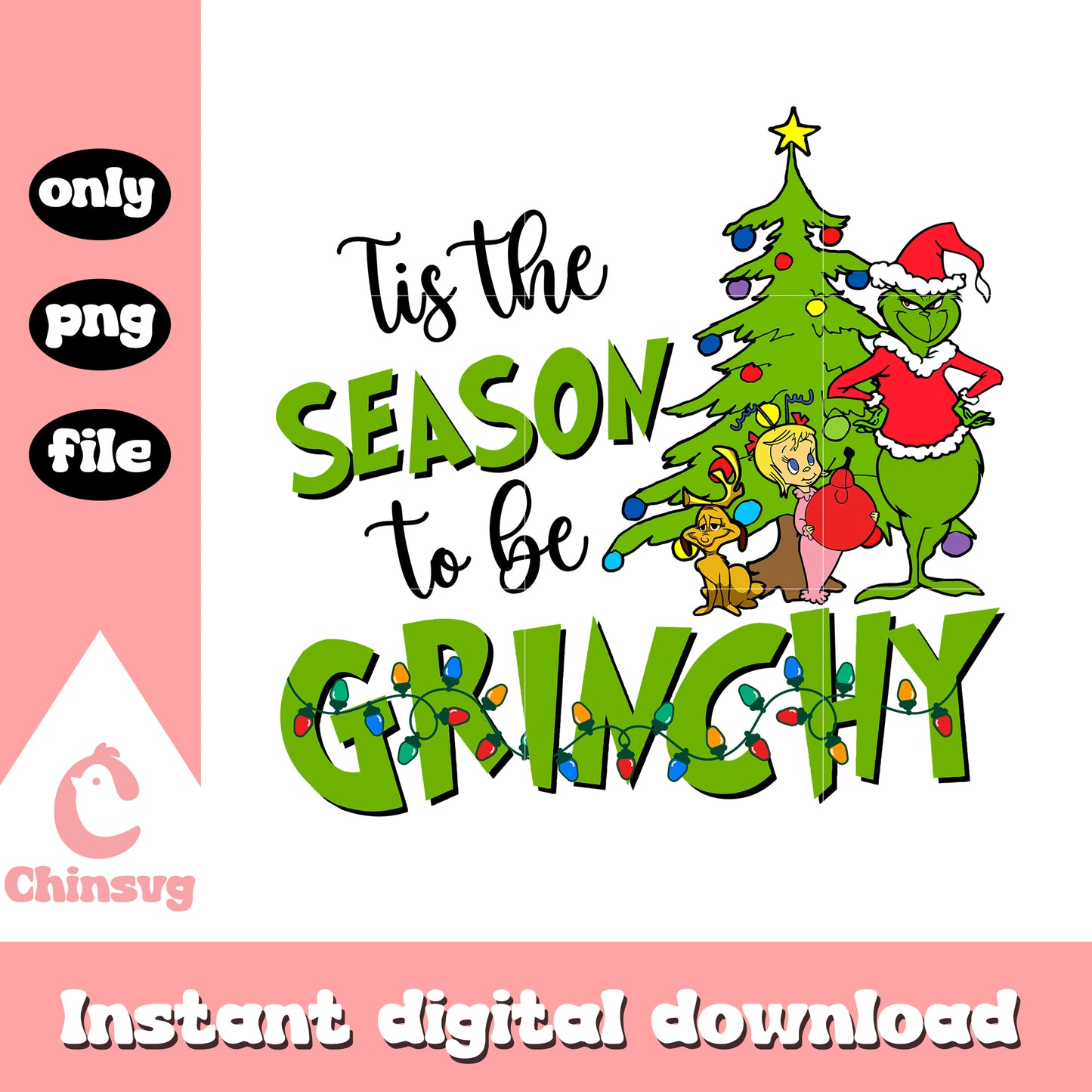 Tis the season to be grinchy png, the grinch christmas tree png