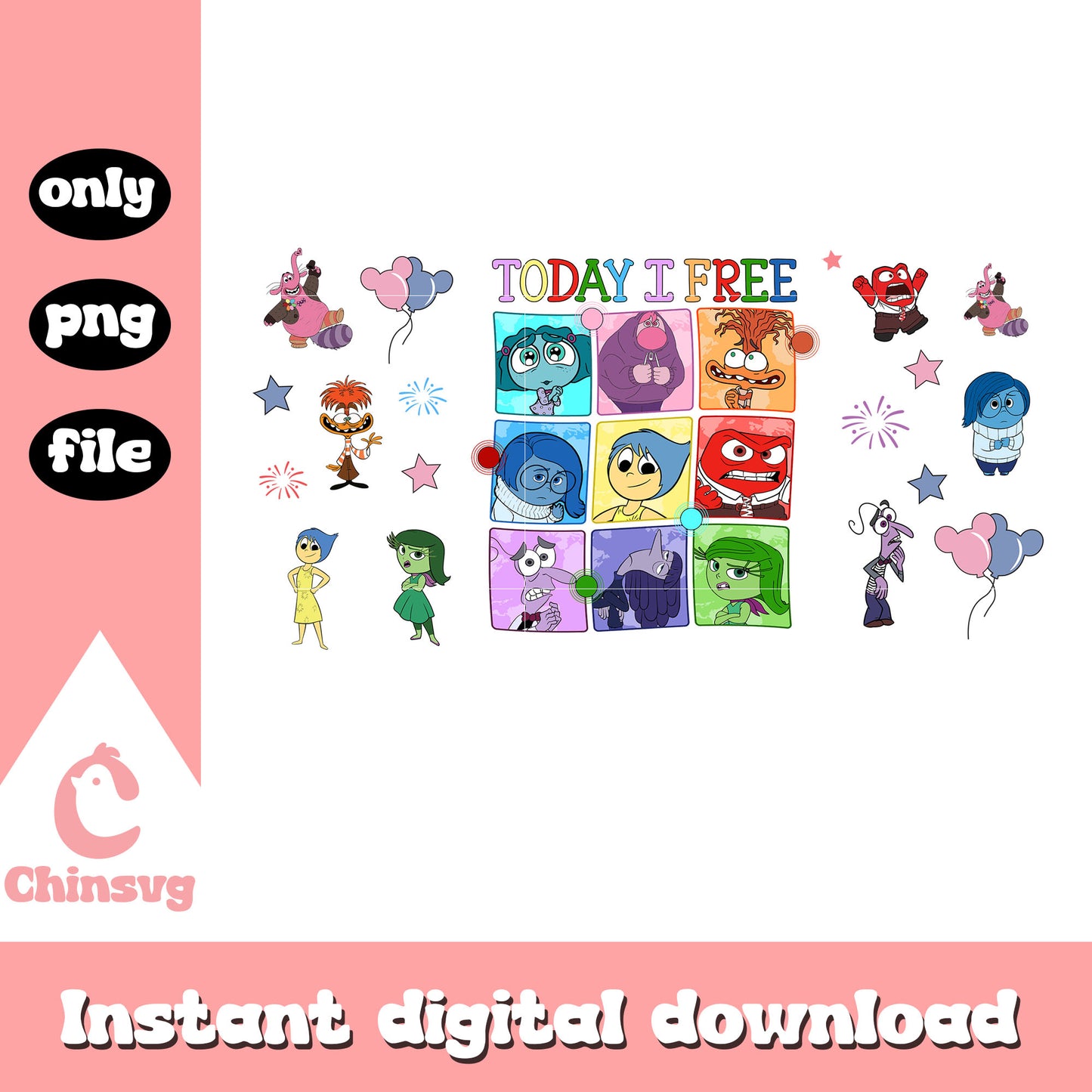 Today i free emotion design cup wraps png, inside out 2 movie png