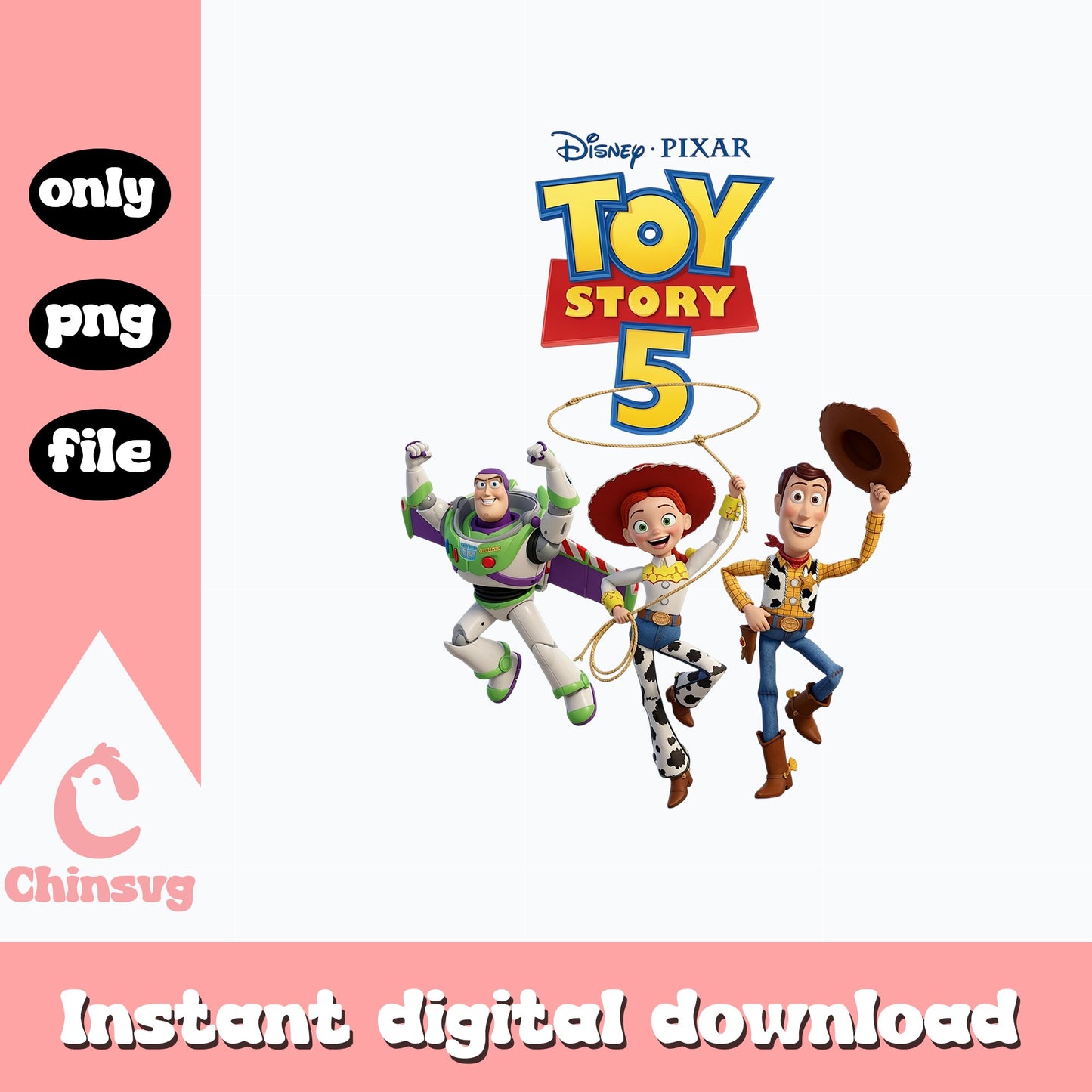 Toy Story 5 PNG, Buzz Lightyear Woody Jessie PNG, Disney PNG